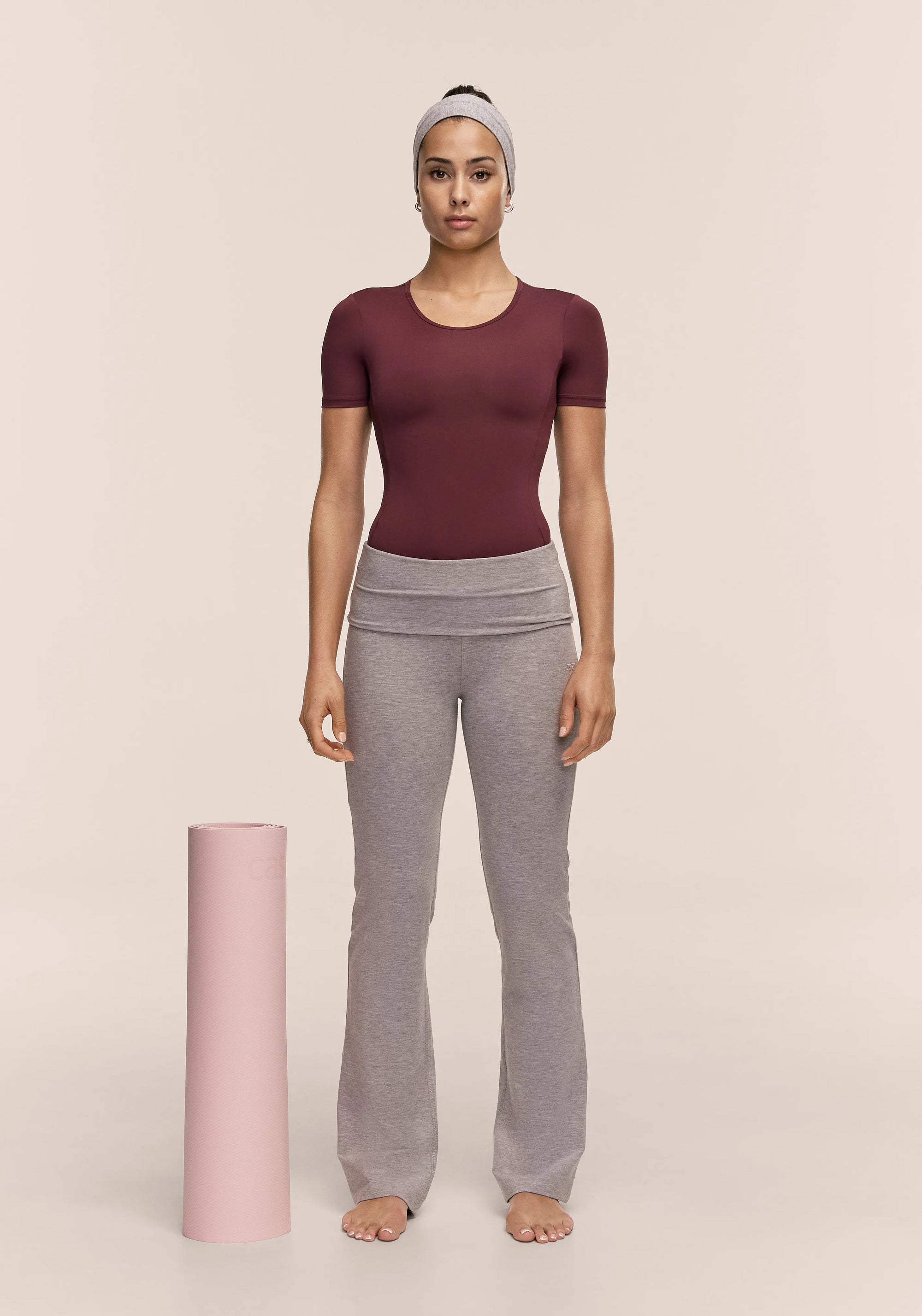Sublime Folded Flare Pants - Grey Melange