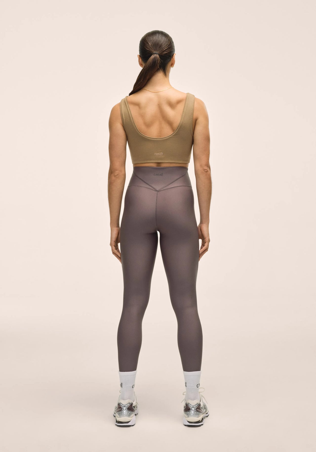 V-shape High Waist Tights - Dk Grey