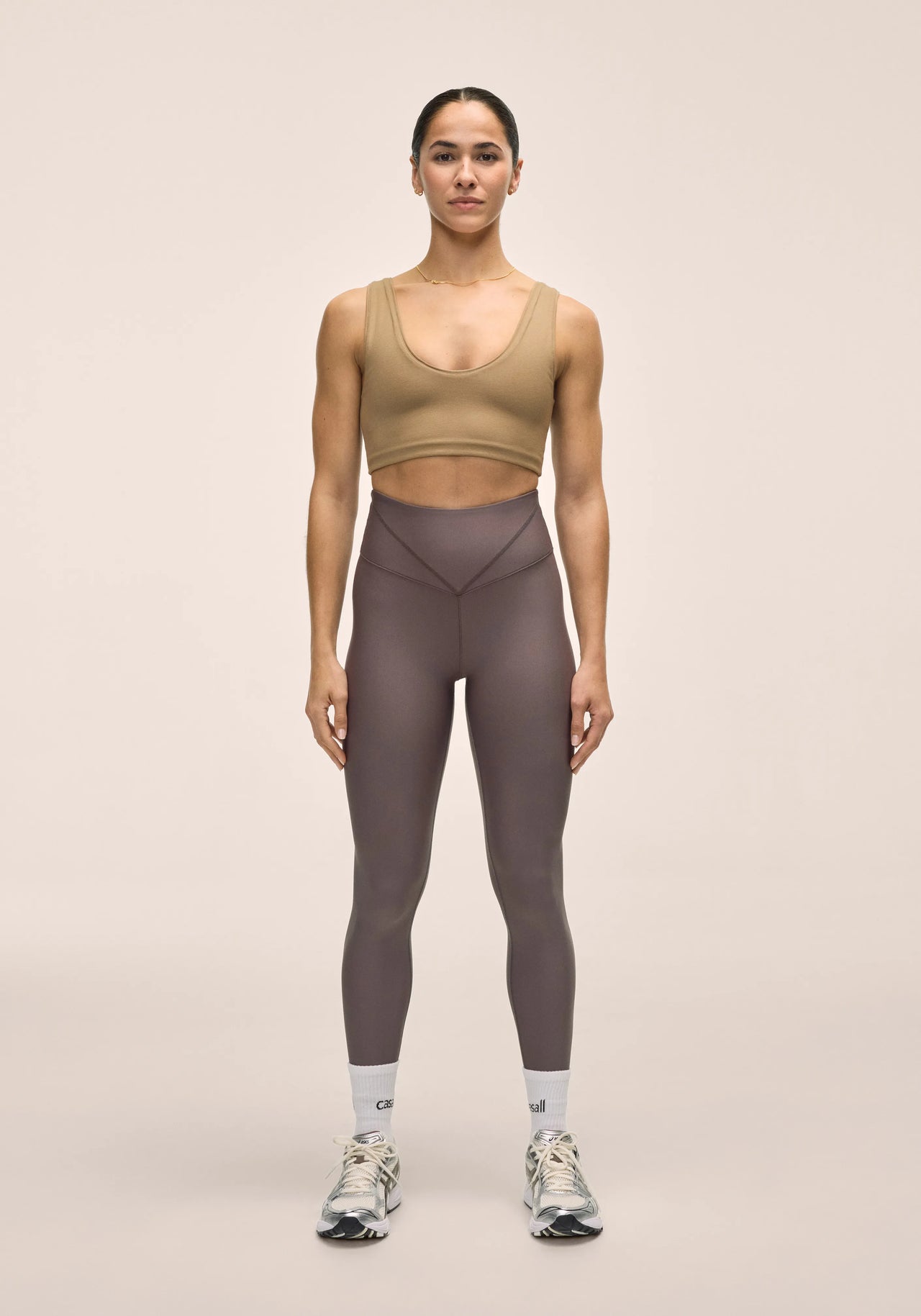 V-shape High Waist Tights - Dk Grey