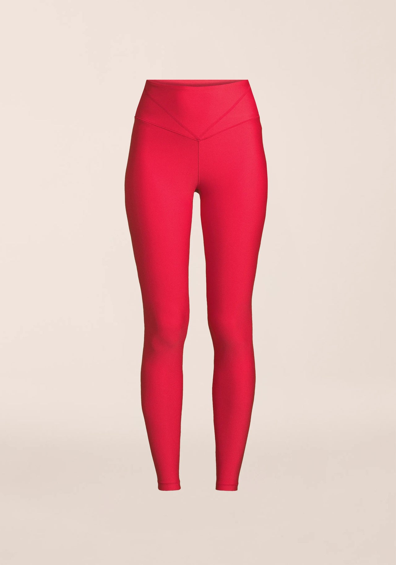 V-shape High Waist Tights - Bold Red