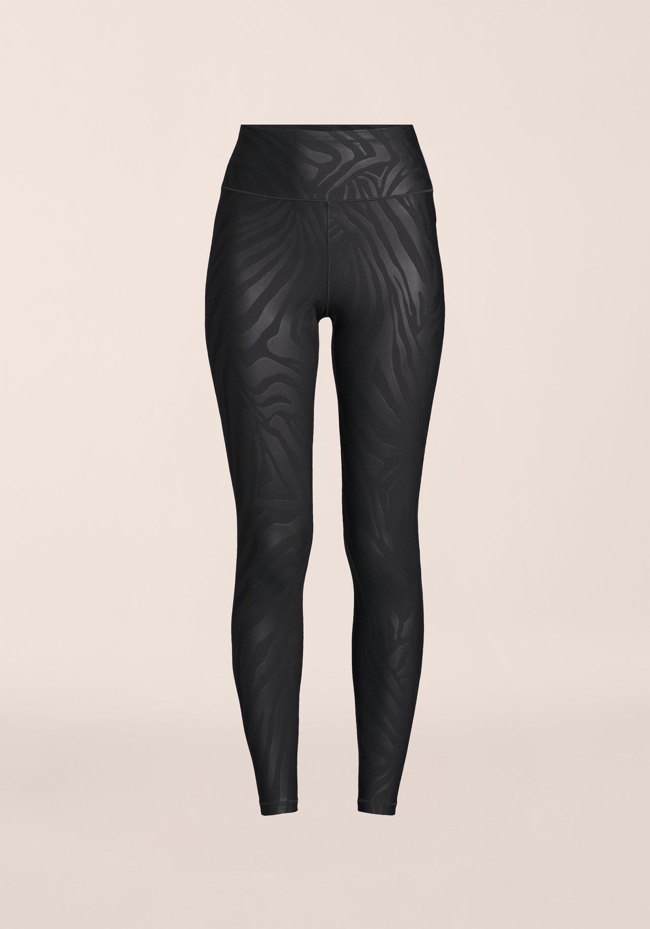 Heat Printed High Waist Tights - Zebra Black