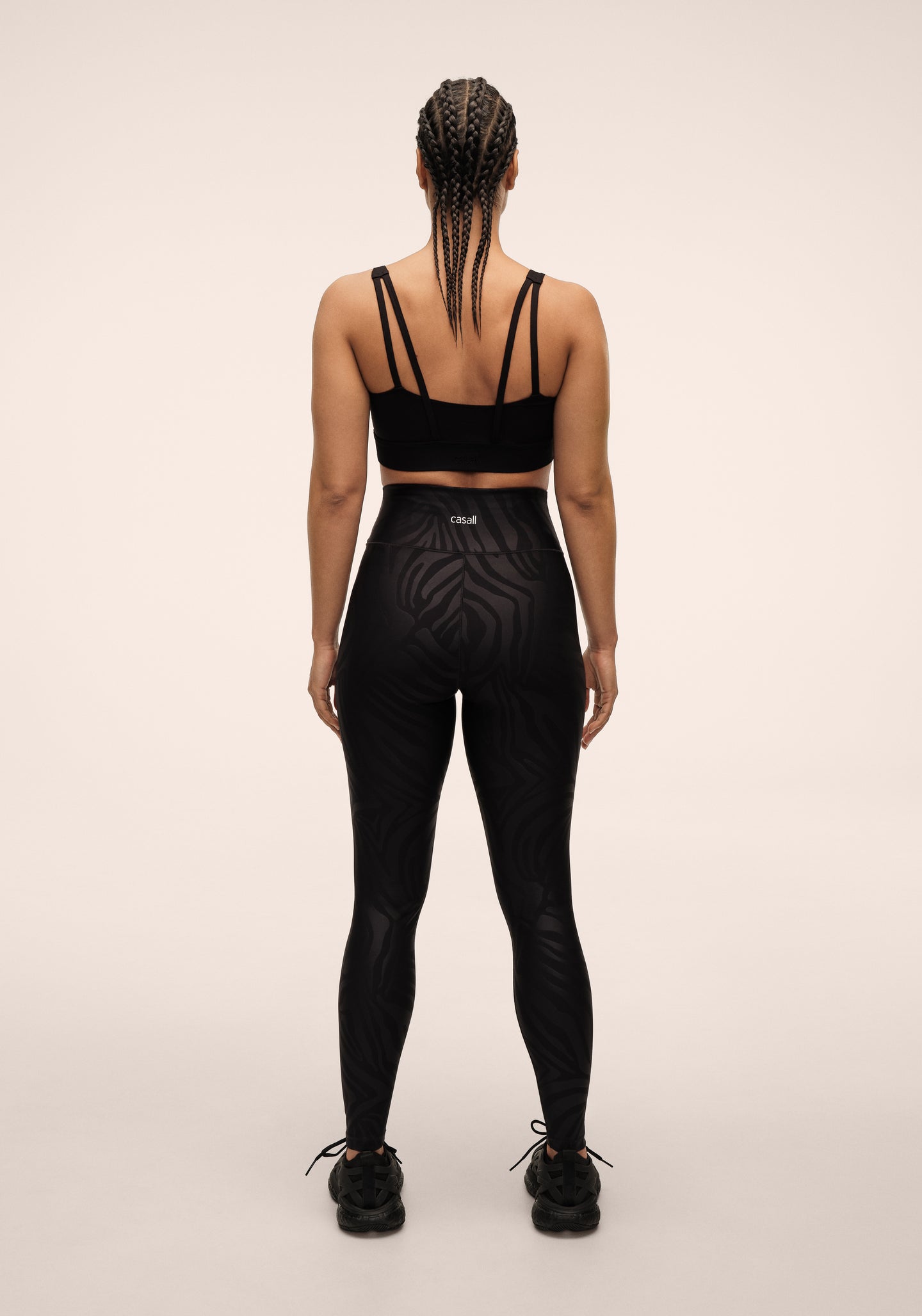 Heat Printed High Waist Tights - Black Geo