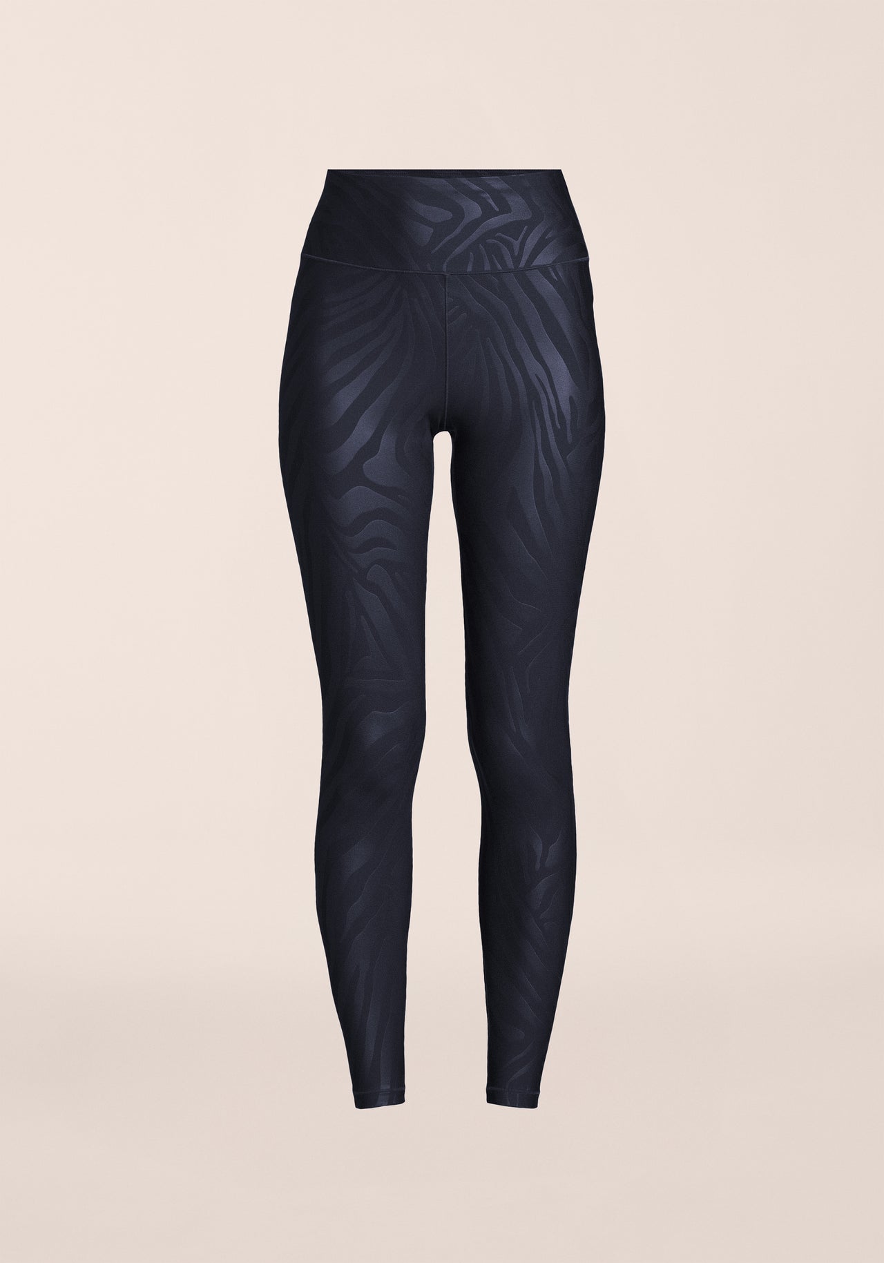 Heat Printed High Waist Tights - Zebra Navy