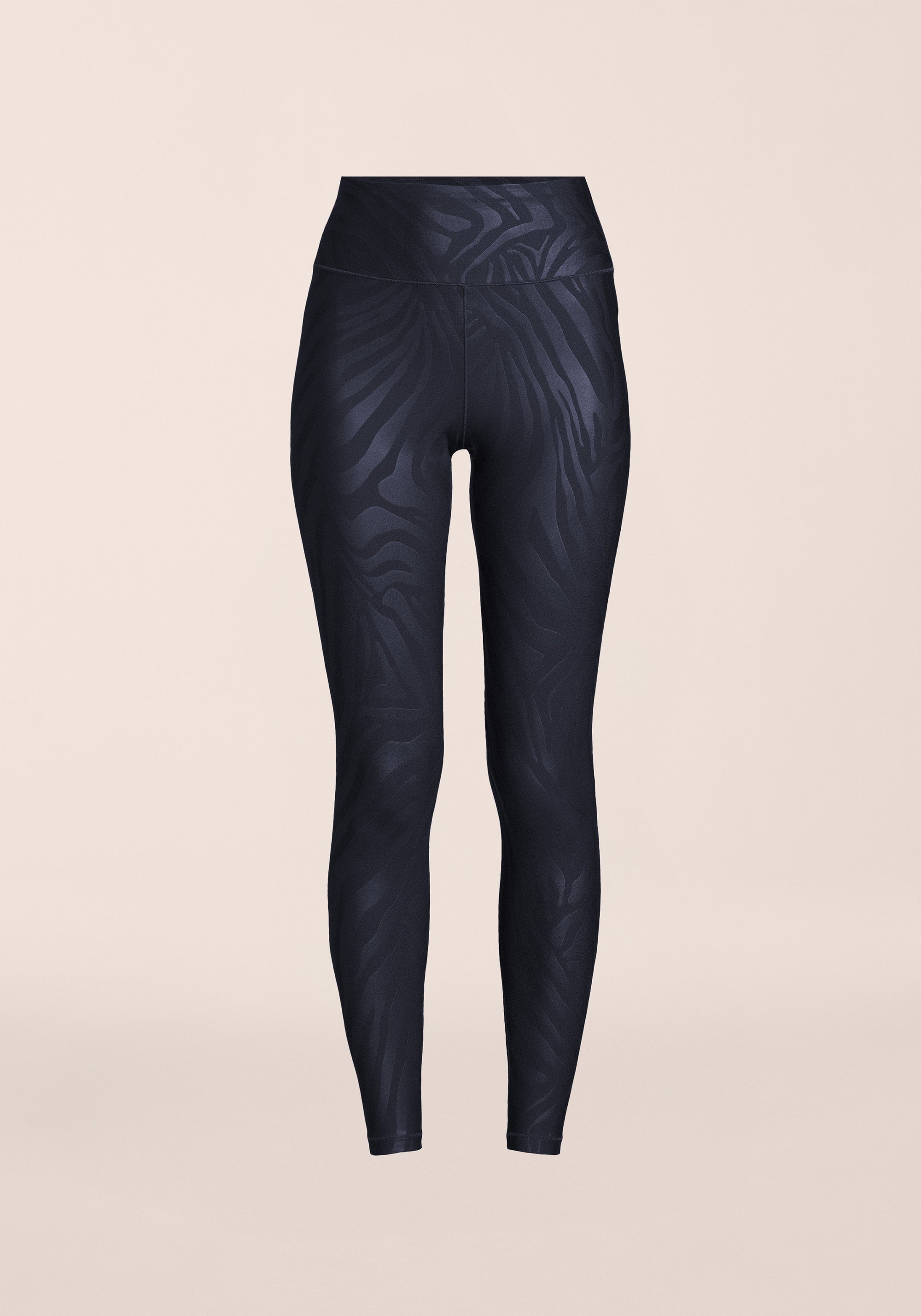 Heat Printed High Waist Tights - Zebra Navy
