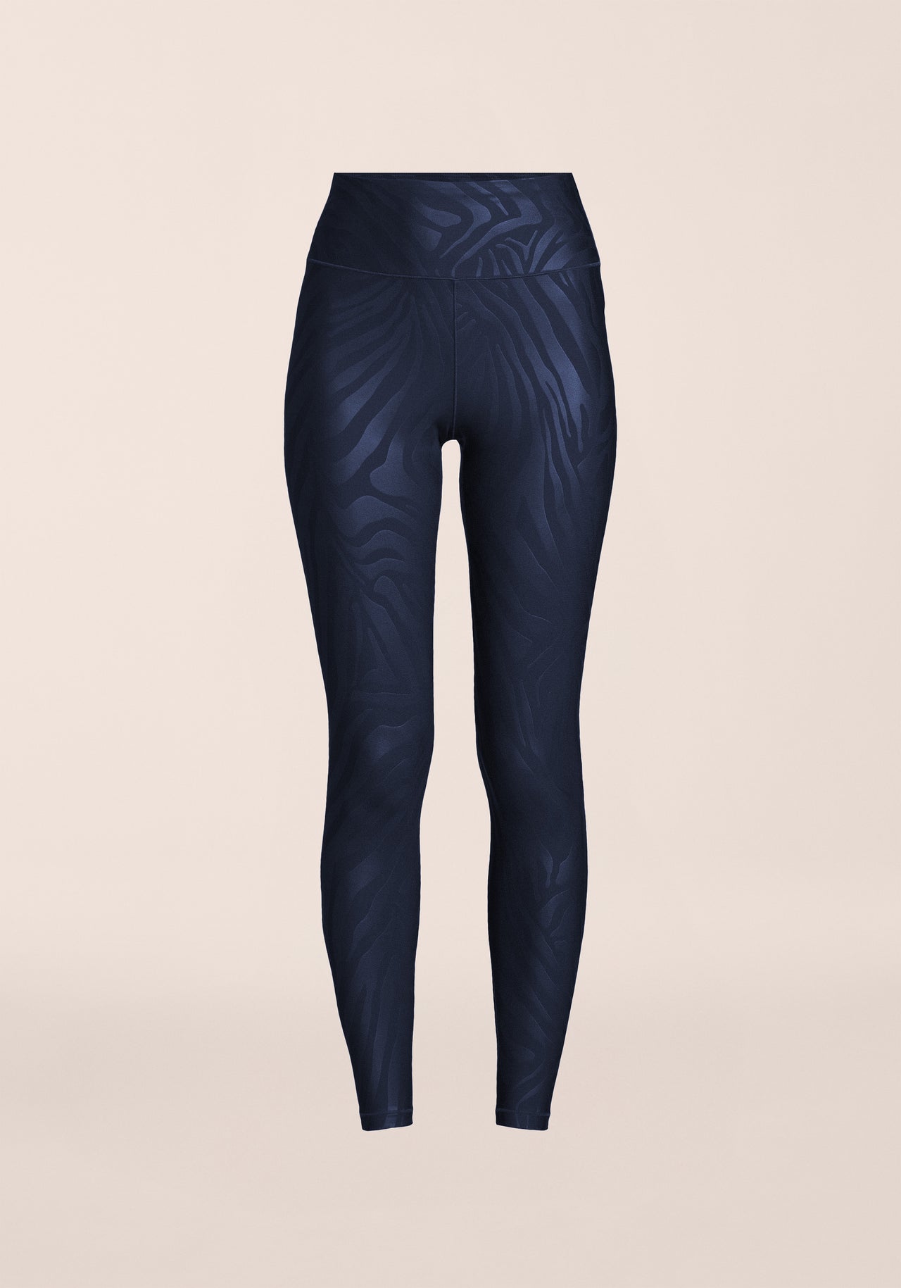 Heat Printed High Waist Tights - Zebra Navy
