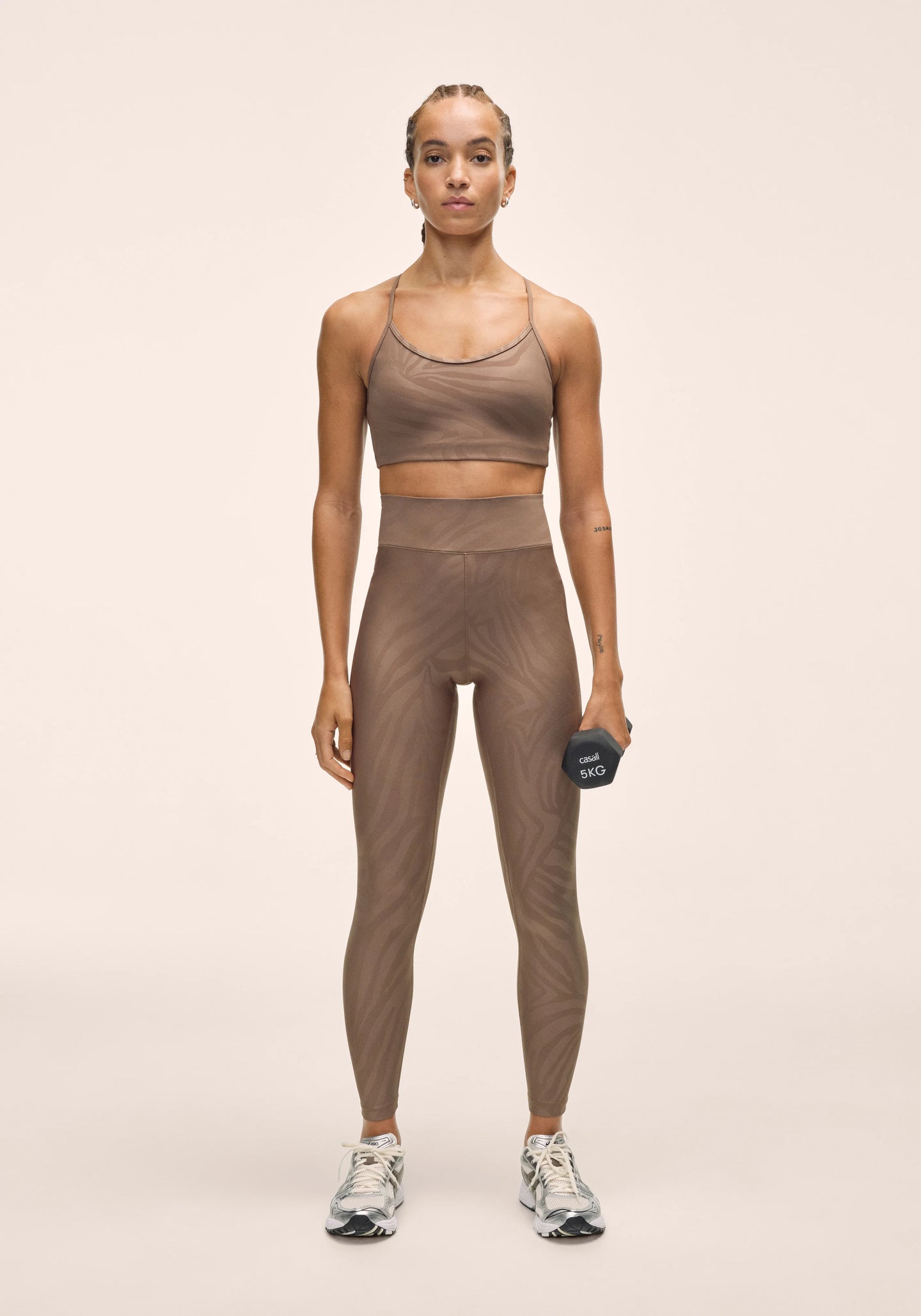 Sleek Strappy Sports Bra Printed - Zebra Khaki