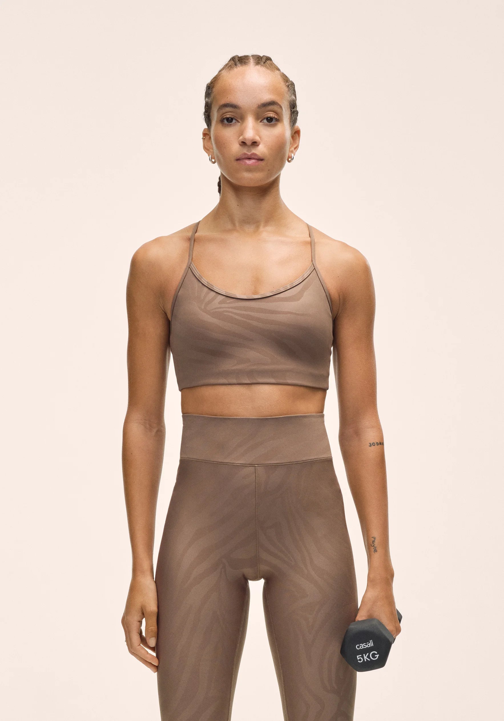 Sleek Strappy Sports Bra Printed - Zebra Khaki