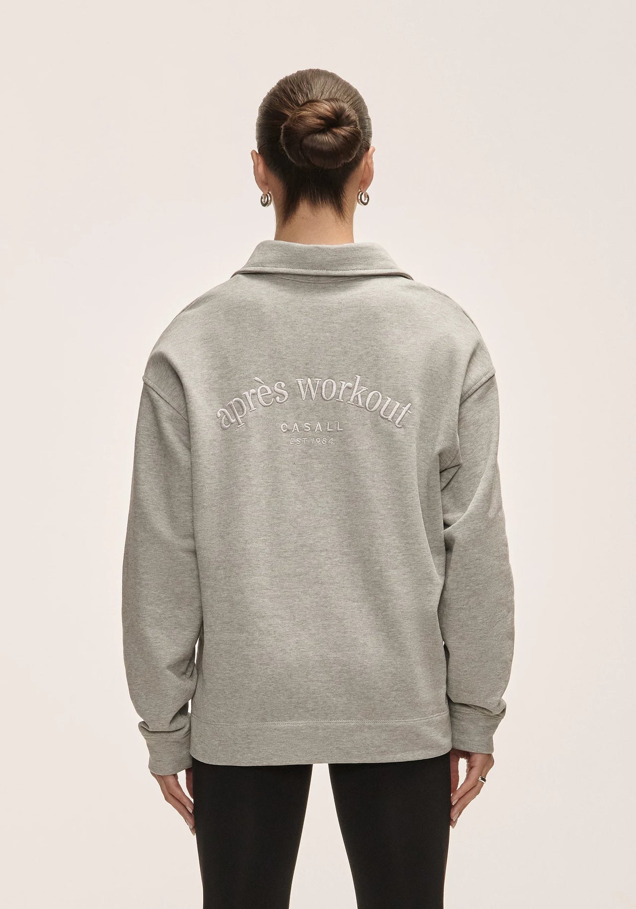 Polo Collar Terry Sweater - Grey Melange