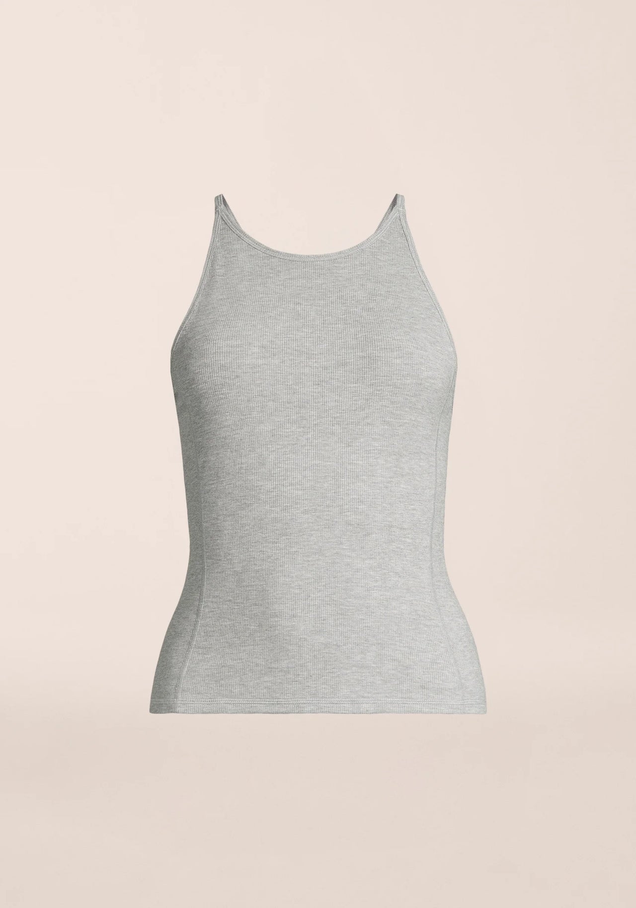 Slim Rib Strap Tank - Grey Melange