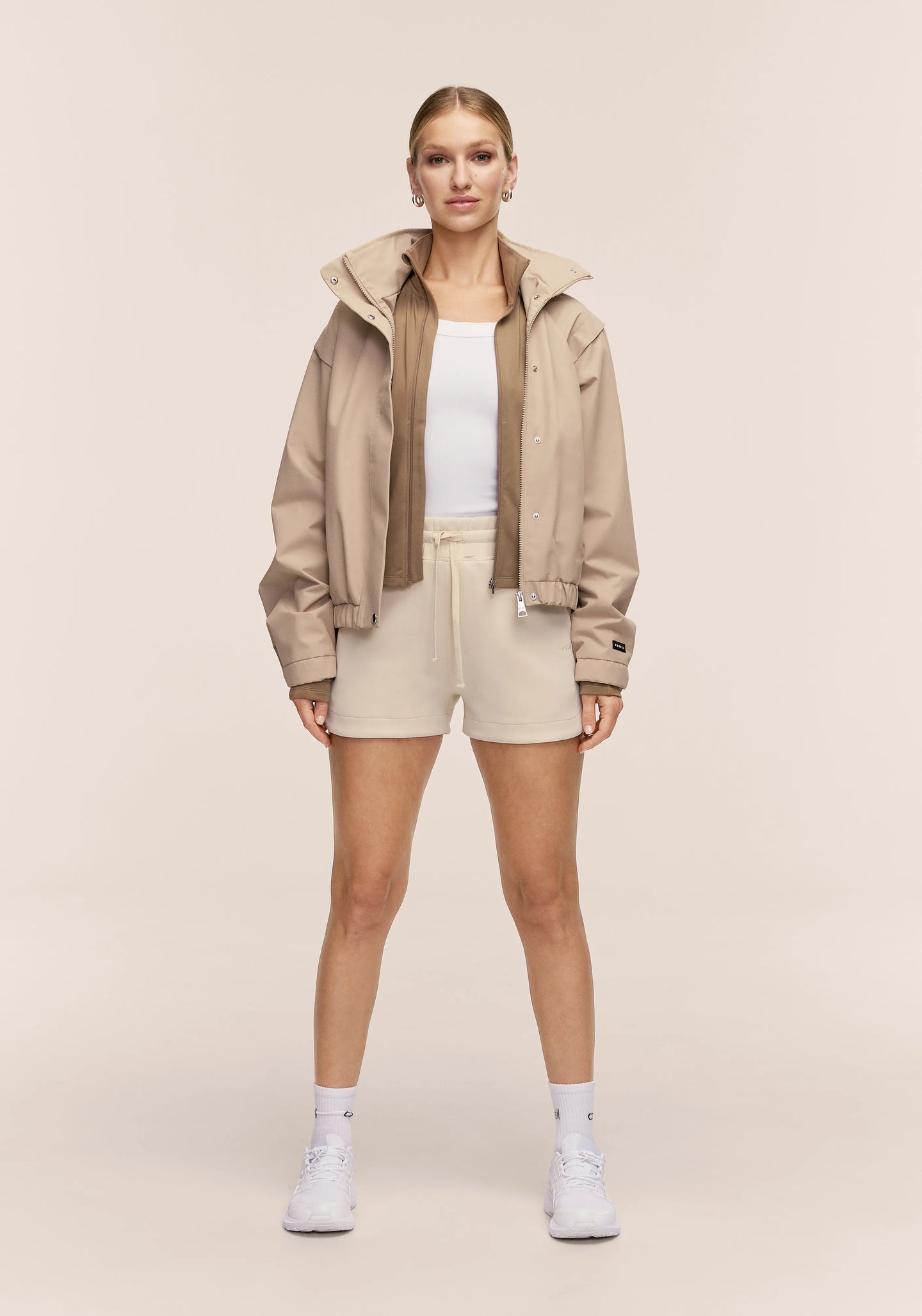 Scandi Bomber Rain Jacket - Sand Beige
