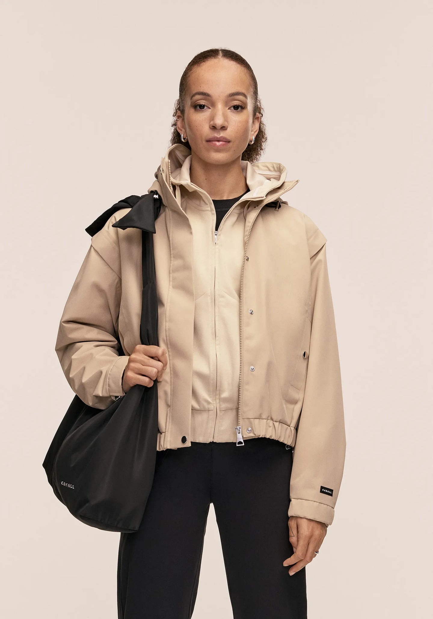 Scandi Bomber Rain Jacket - Sand Beige