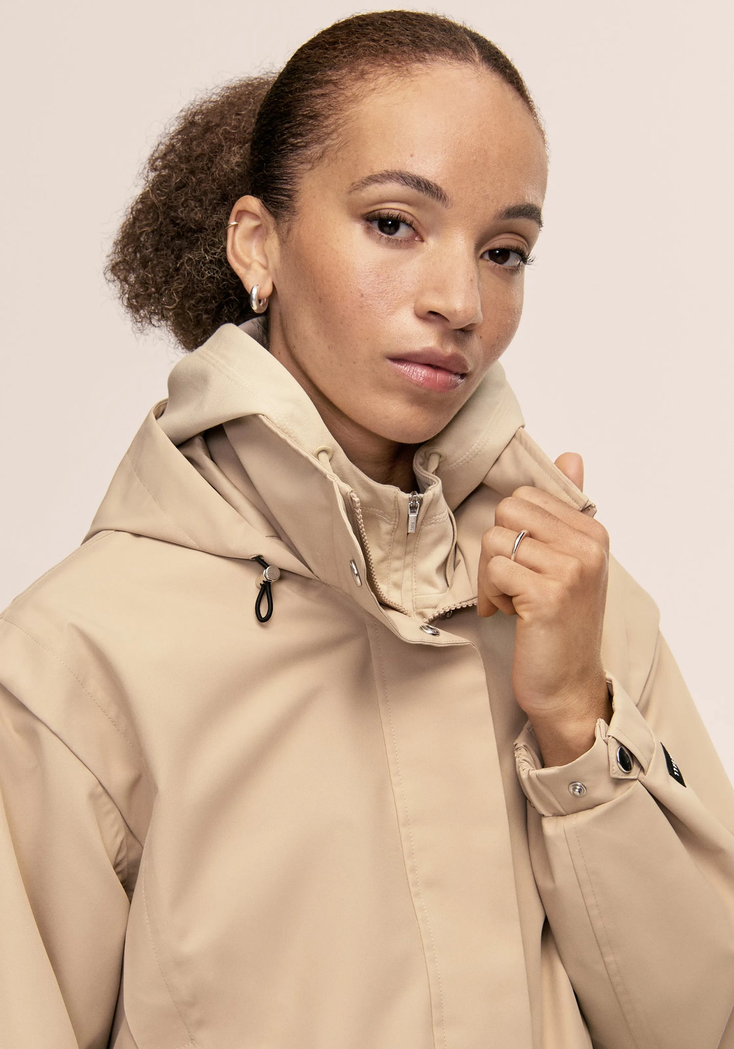 Scandi Bomber Rain Jacket - Sand Beige