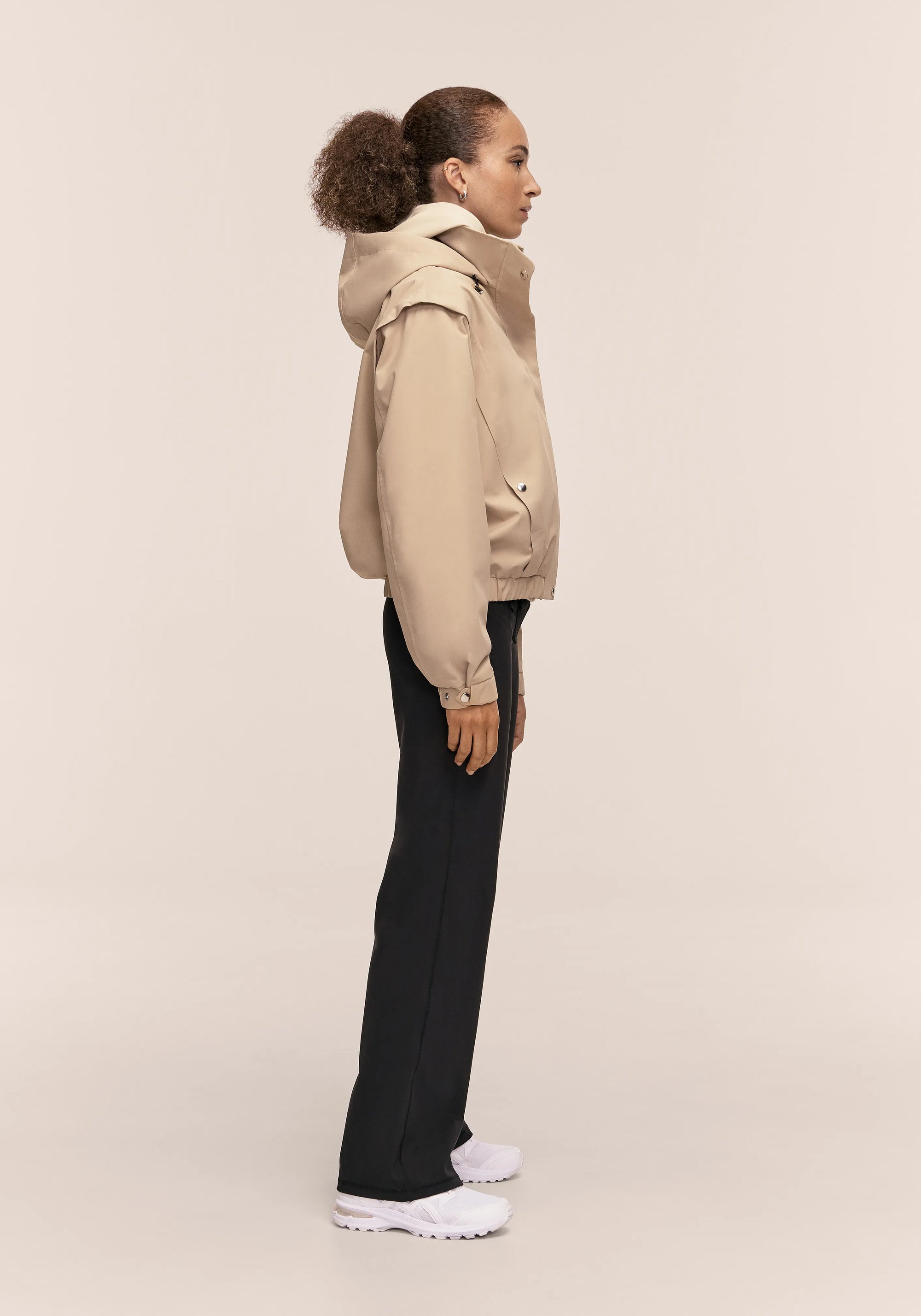 Scandi Bomber Rain Jacket - Sand Beige