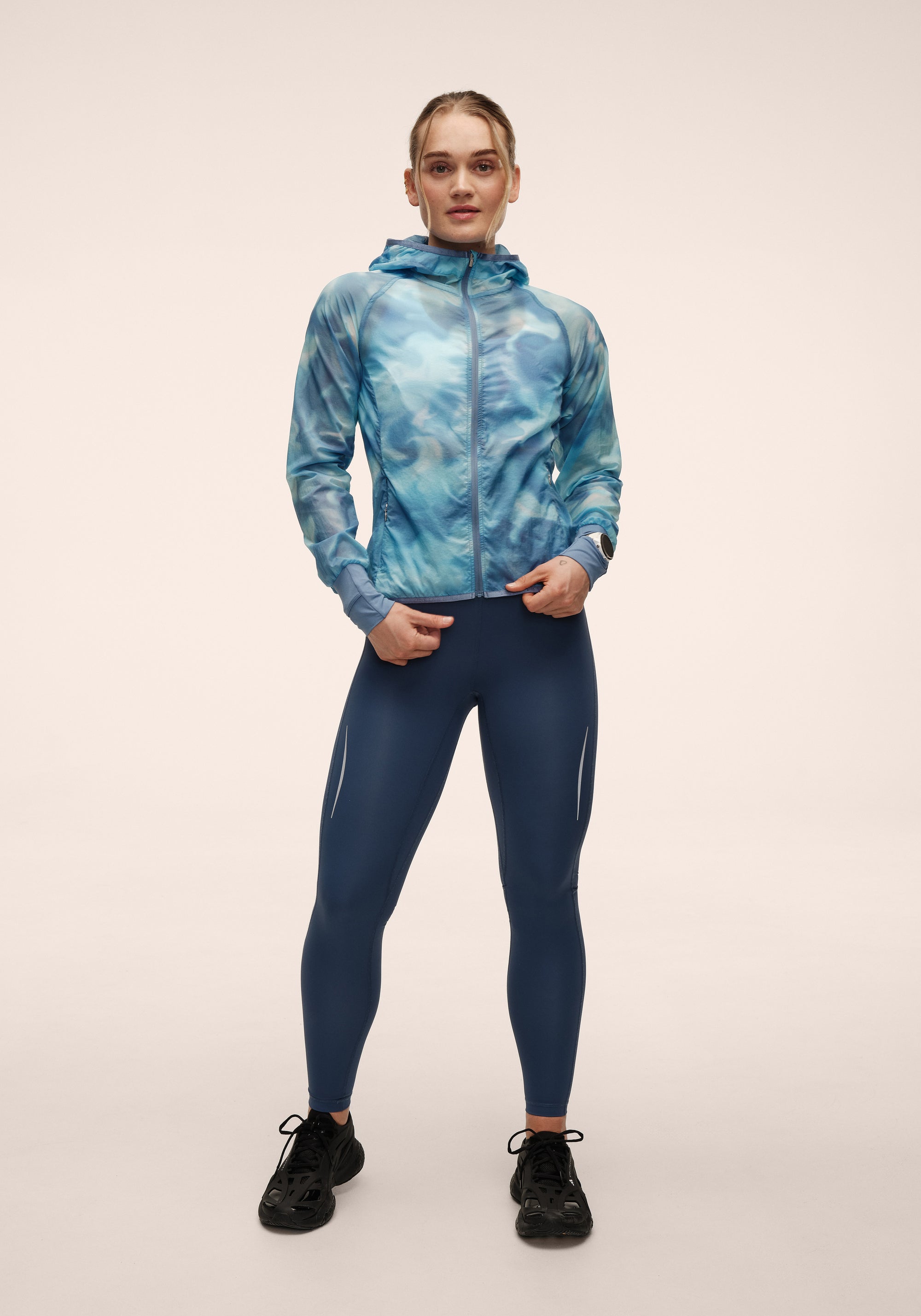 Breeze Printed Running Jacket  - Breeze Blue Shadow