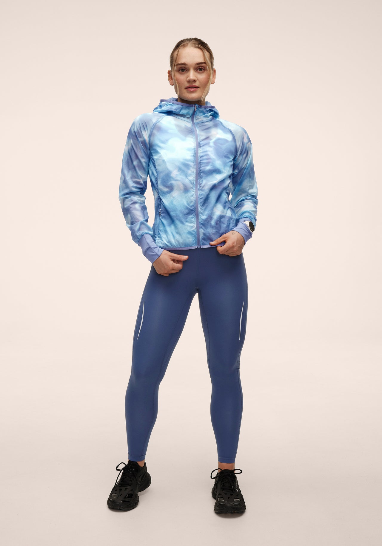Breeze Printed Running Jacket  - Breeze Blue Shadow