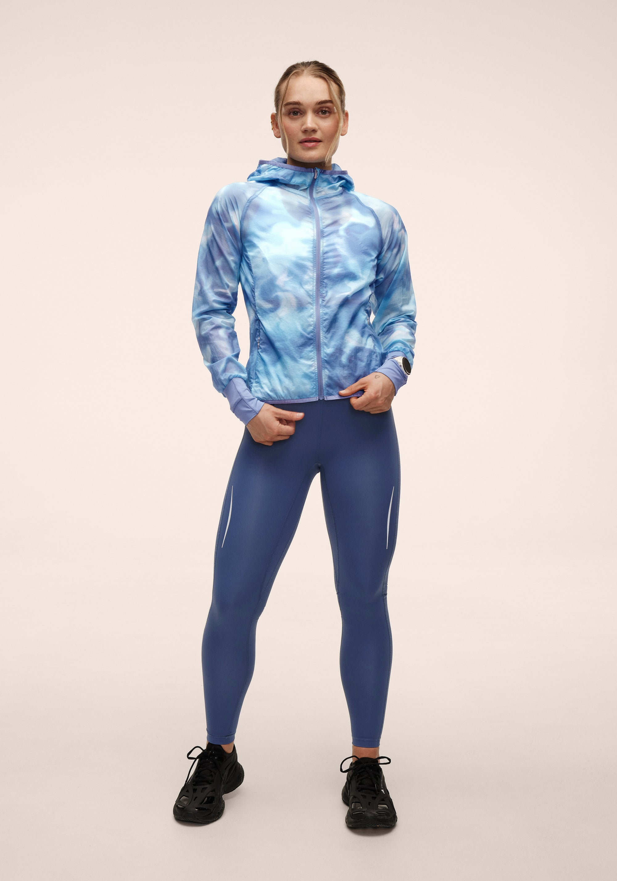 Breeze Printed Running Jacket  - Breeze Blue Shadow