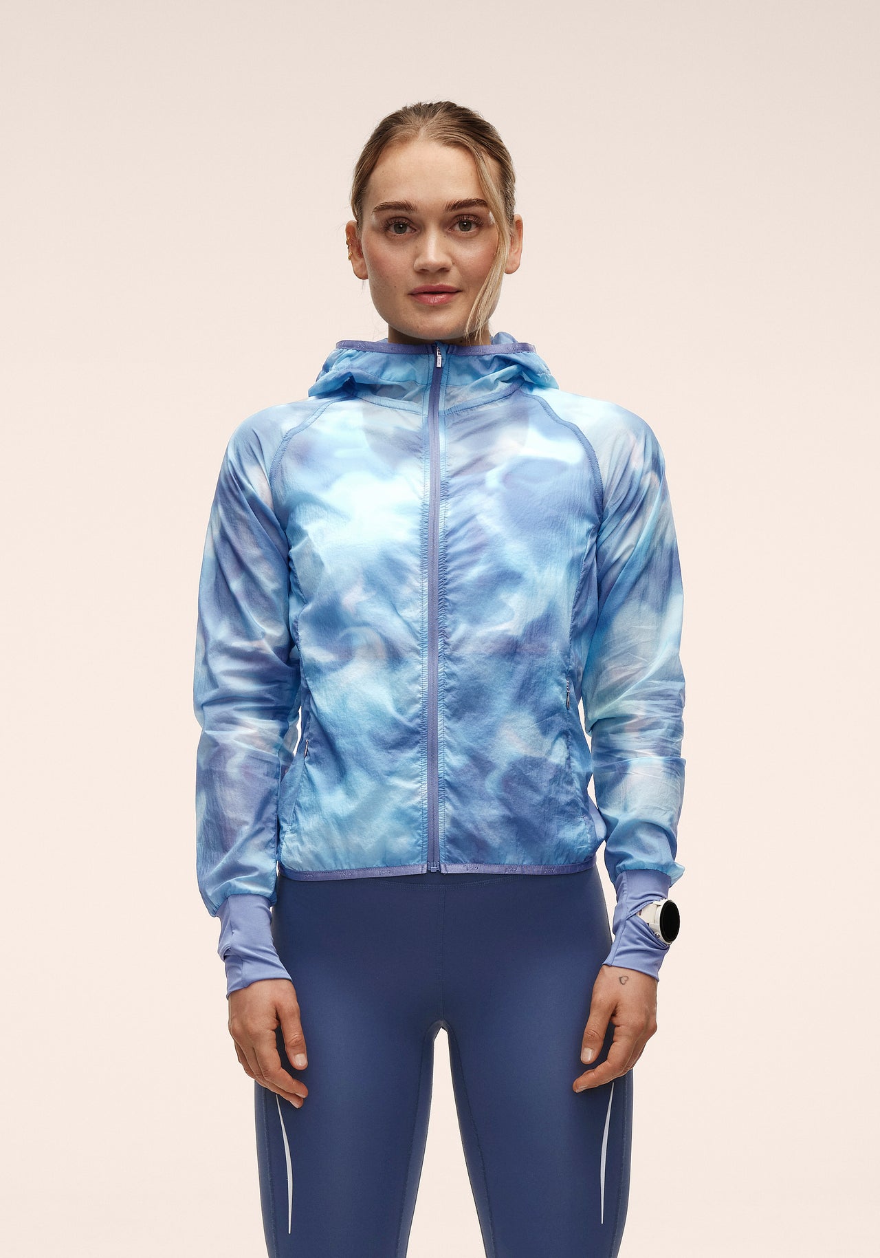 Breeze Printed Running Jacket  - Breeze Blue Shadow
