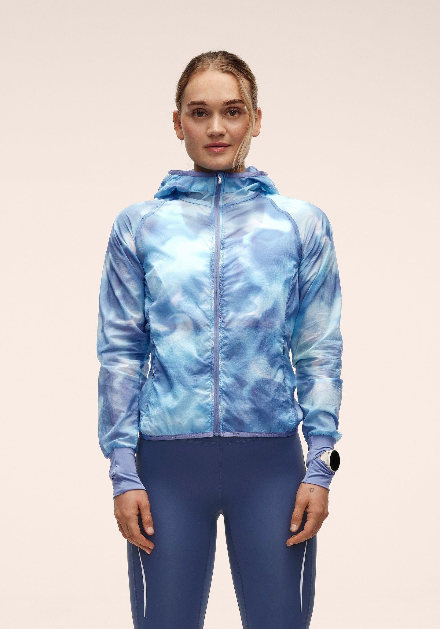 Breeze Printed Running Jacket  - Breeze Blue Shadow