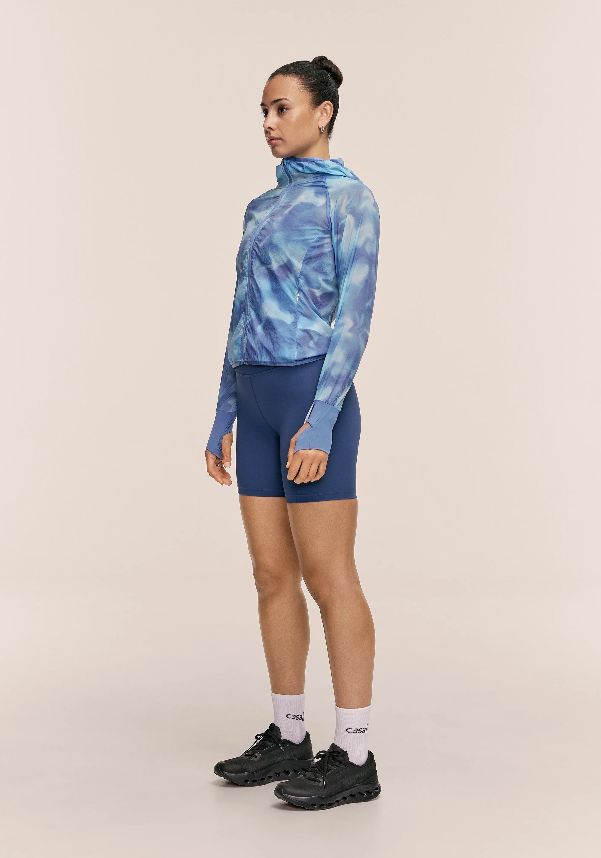Breeze Printed Running Jacket  - Breeze Blue Shadow