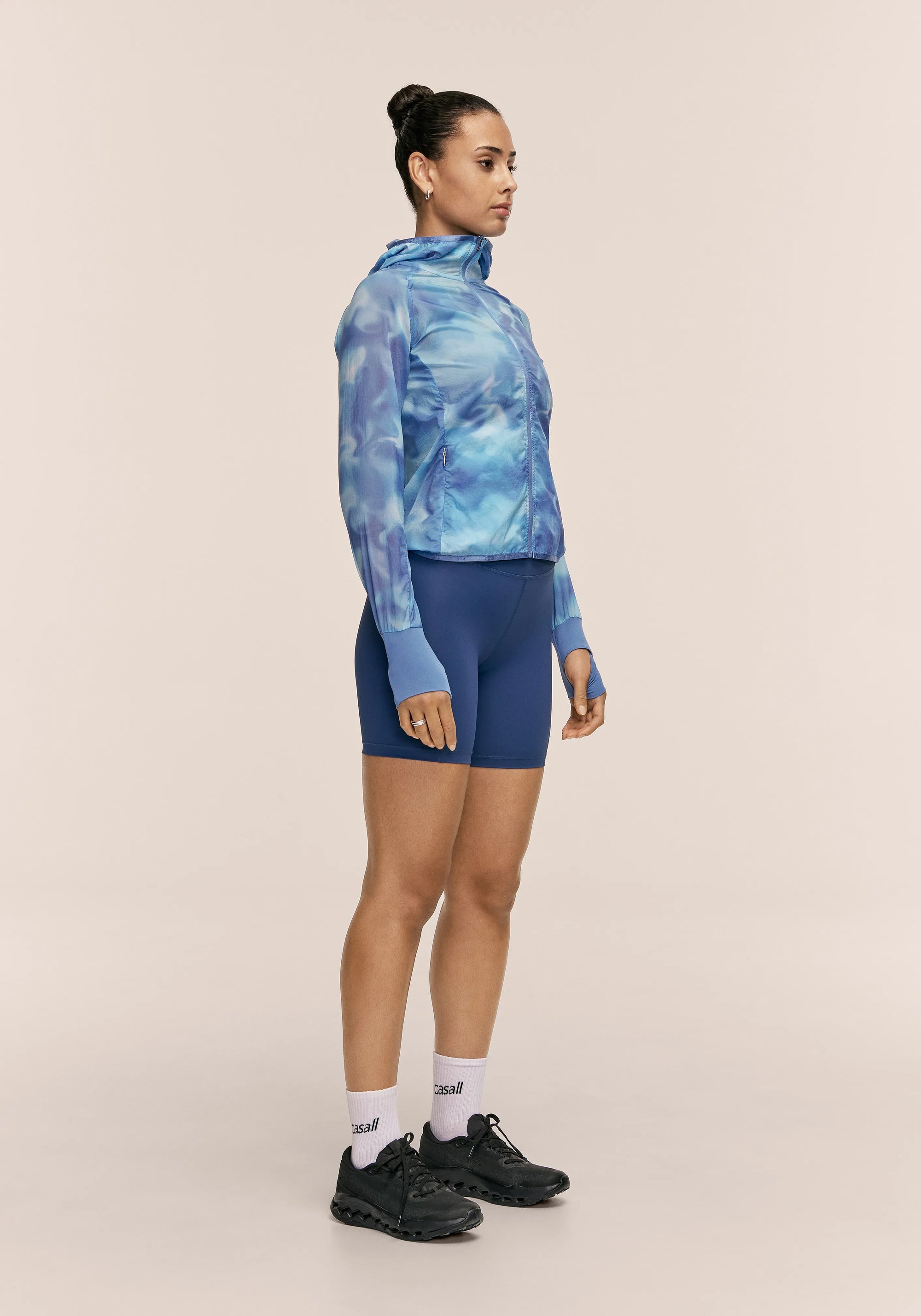 Breeze Printed Running Jacket  - Breeze Blue Shadow