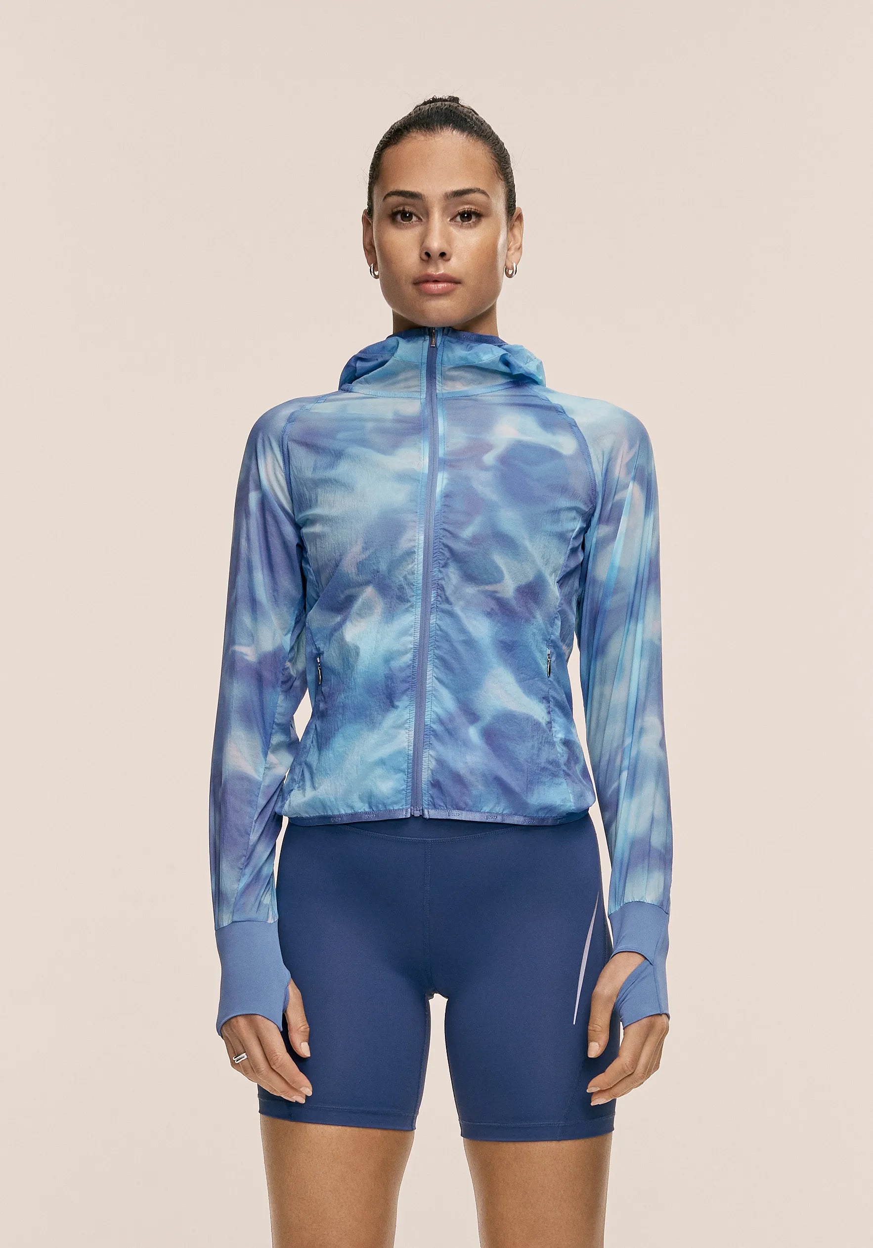 Breeze Printed Running Jacket  - Breeze Blue Shadow