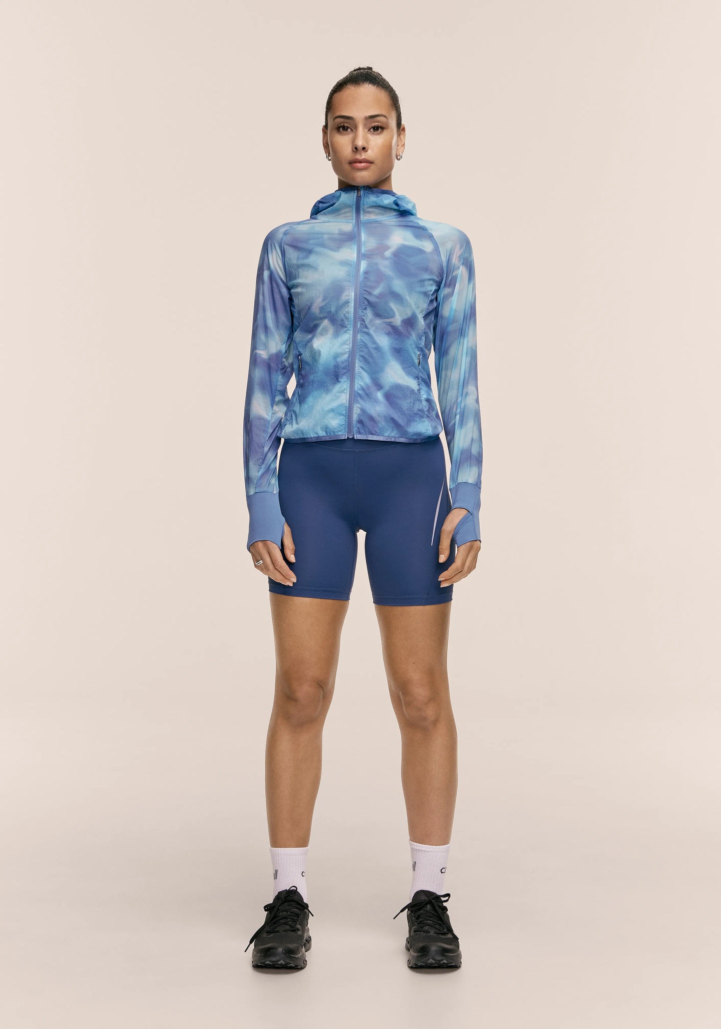Breeze Printed Running Jacket  - Breeze Blue Shadow