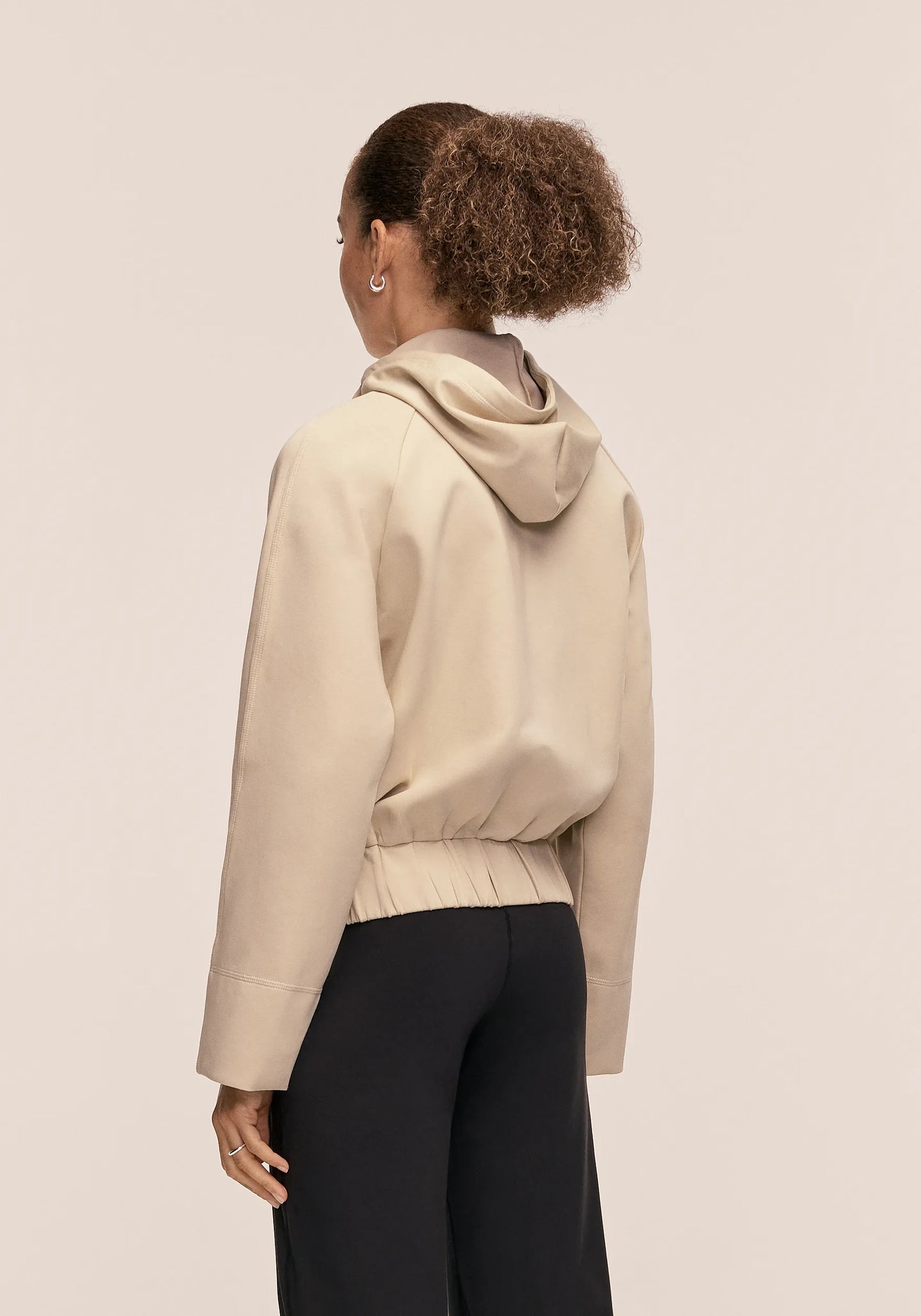 Aria Zip Hoodie Jacket - Ecru
