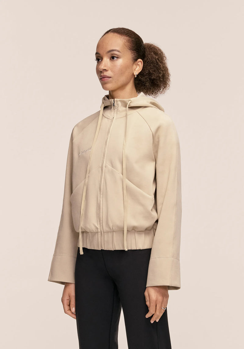 Aria Zip Hoodie Jacket - Ecru