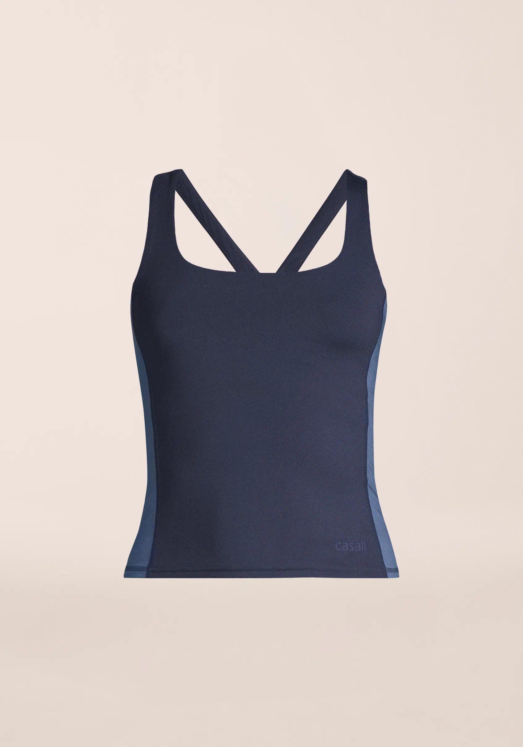 Shaped Block Built in Bra Tank - Core Blue