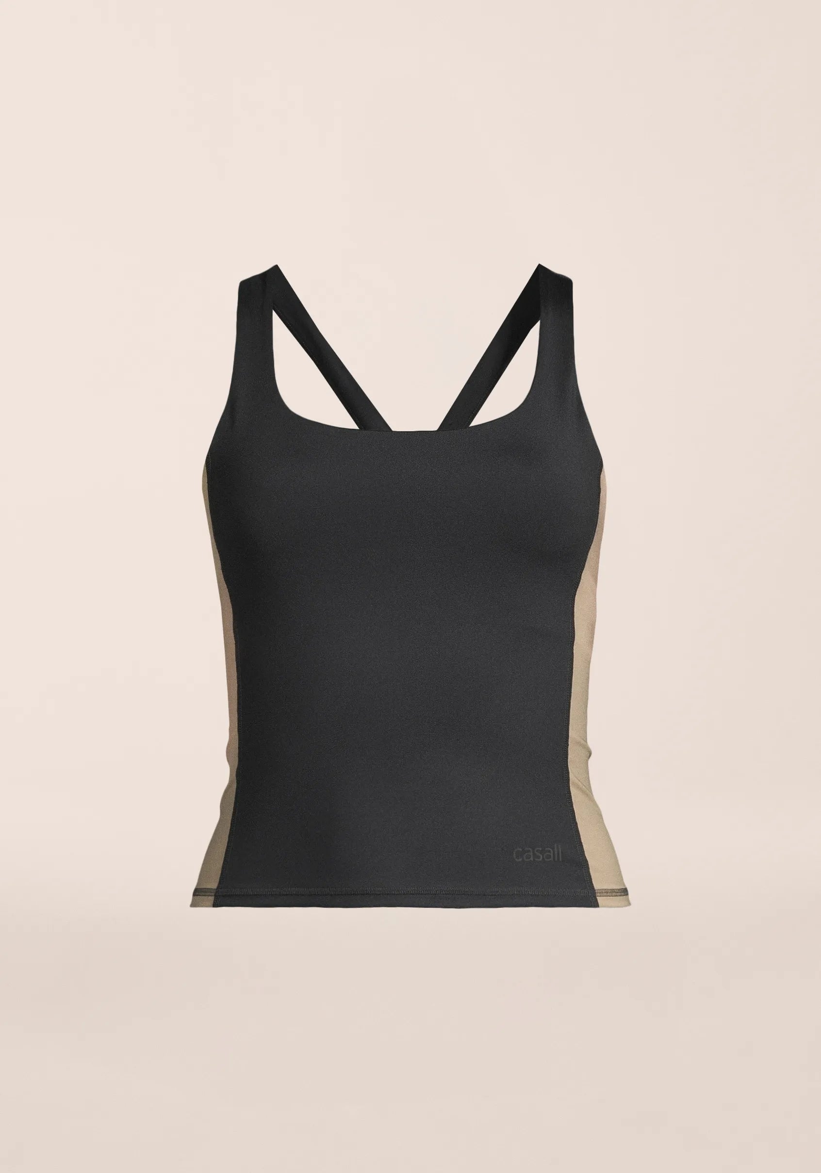 Shaped Block Built in Bra Tank - Black