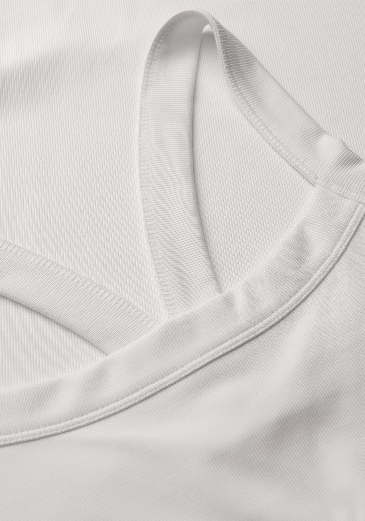 Defined Rib Sport Top - White