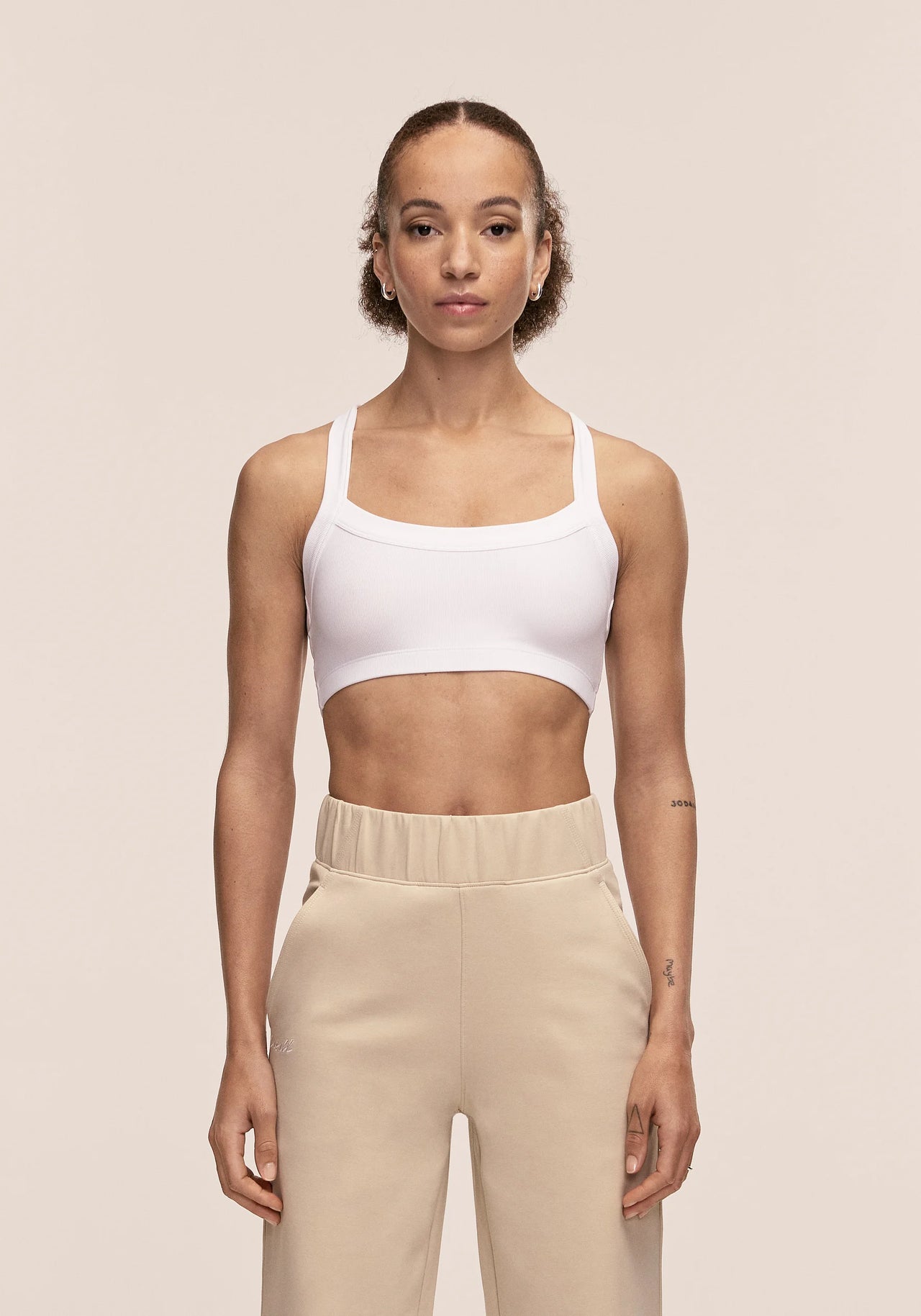 Defined Rib Sport Top - White