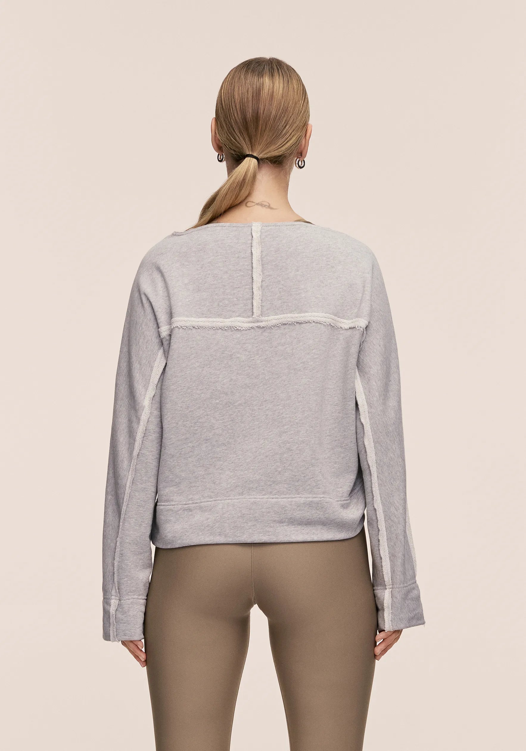 Reversed Seam Terry Crew - Grey Melange