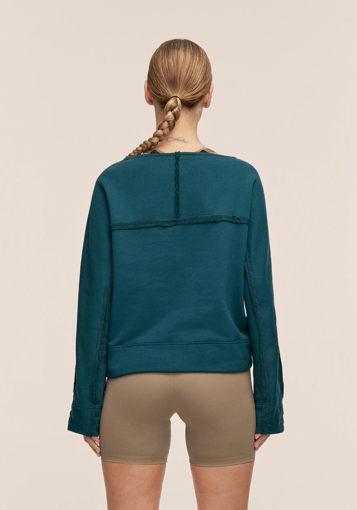 Reversed Seam Terry Crew - Ocean Teal
