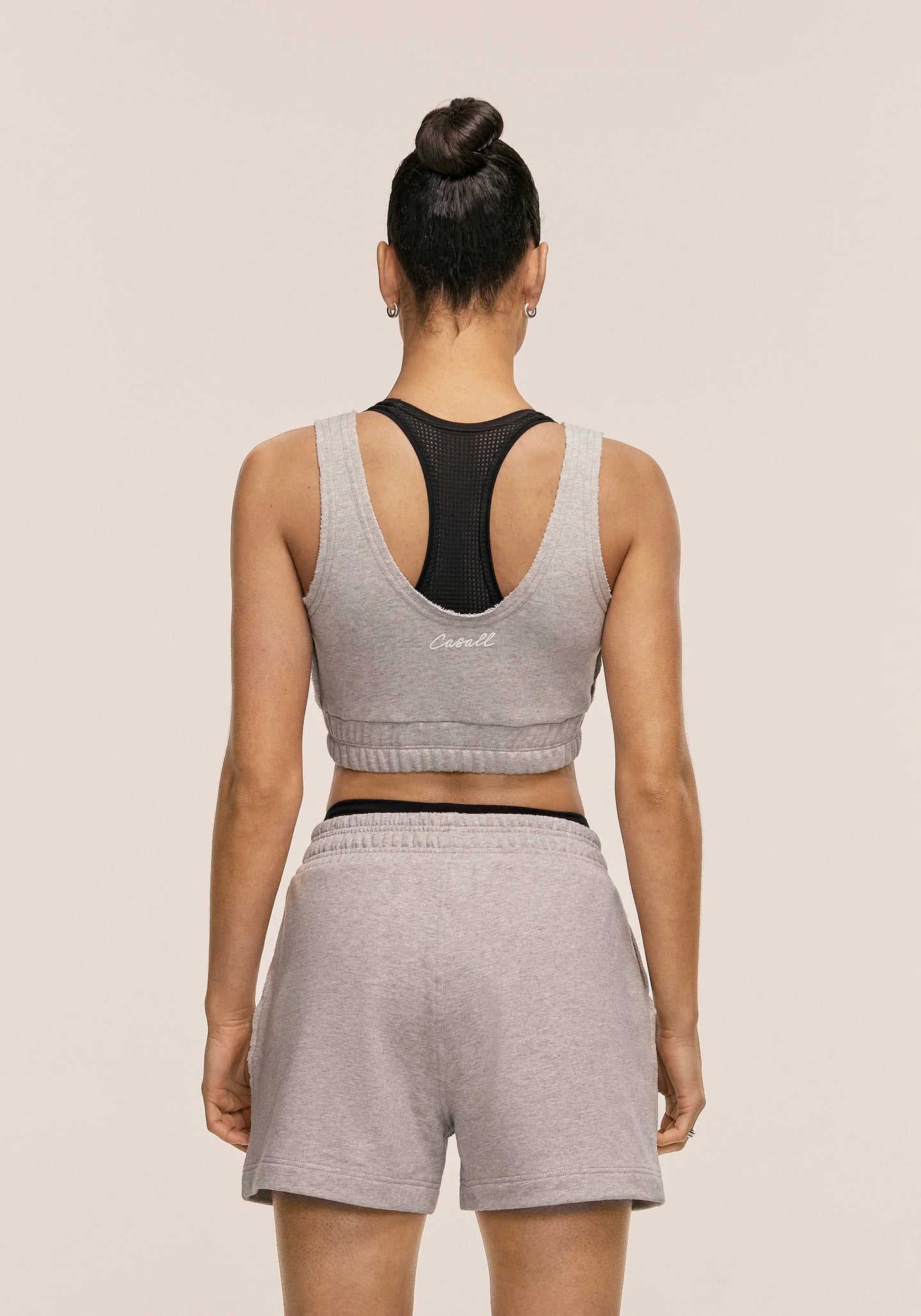 Reversed Seam Terry Top - Grey Melange
