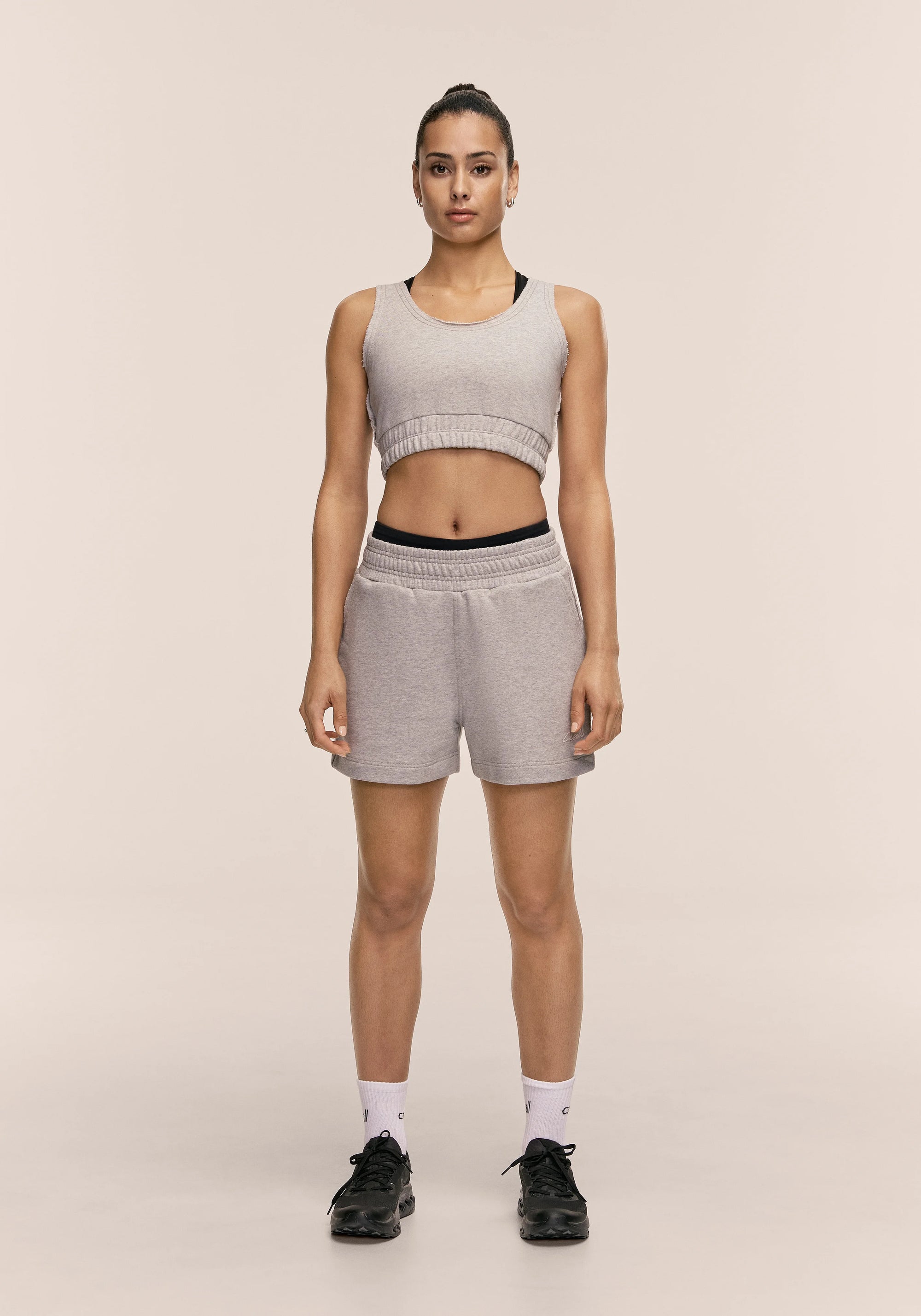 Reversed Seam Terry Top - Grey Melange