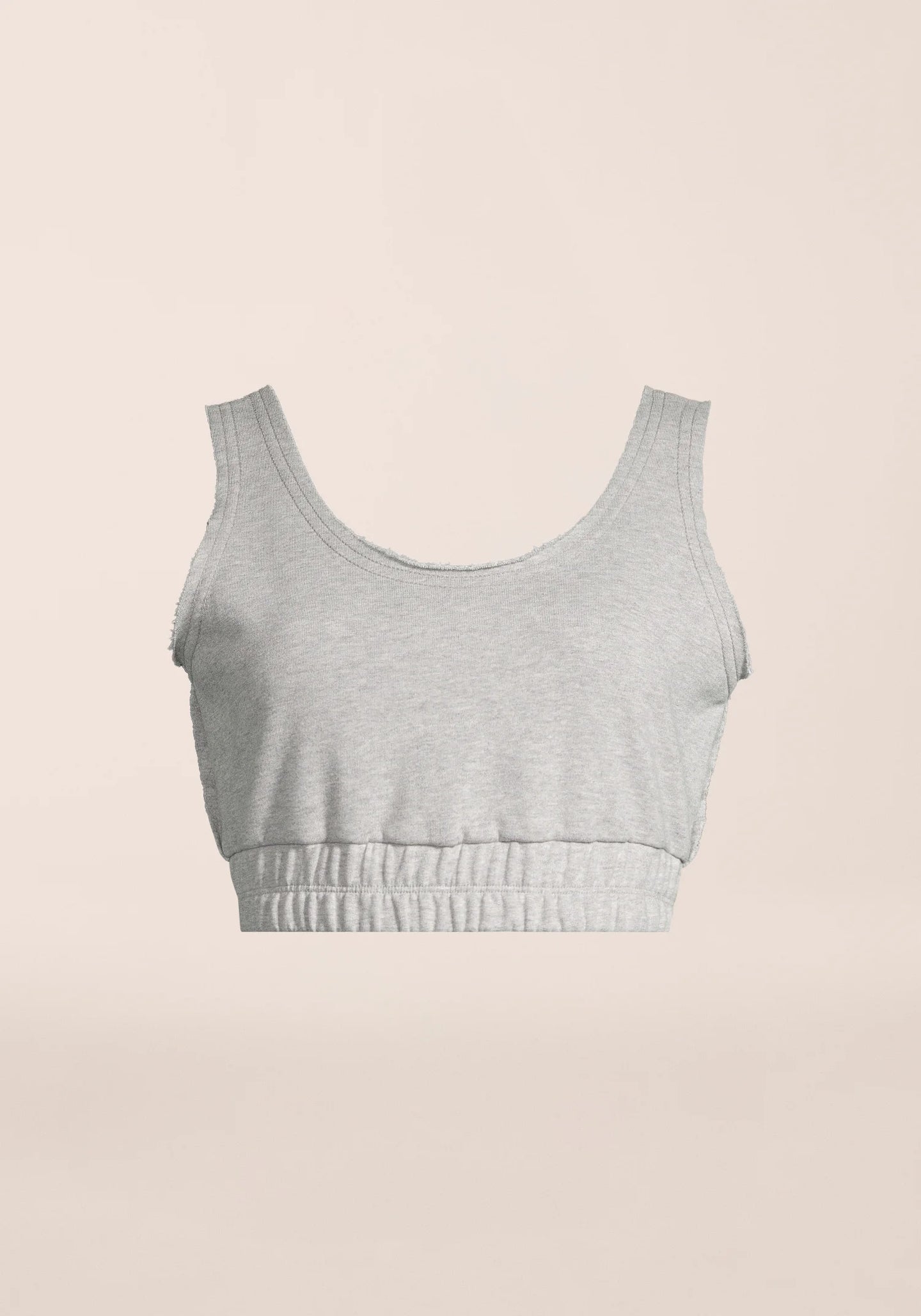 Reversed Seam Terry Top - Grey Melange
