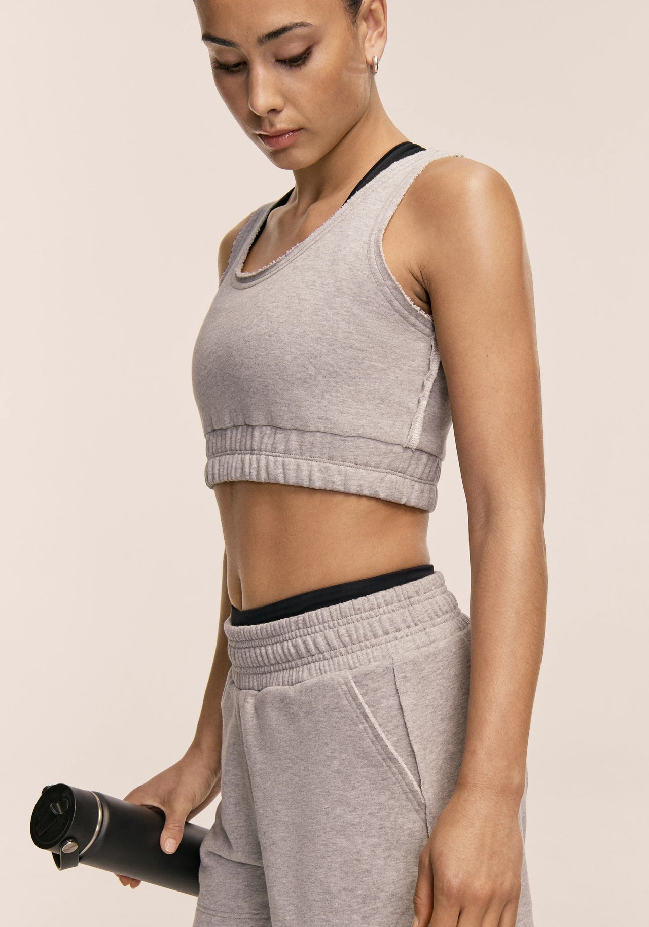 Reversed Seam Terry Top - Grey Melange