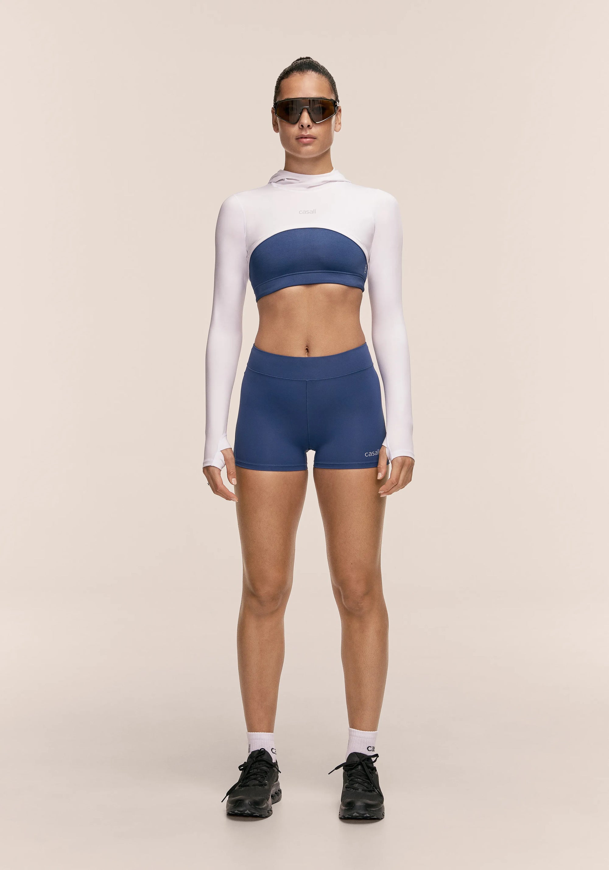 Neat Cropped Pony Tail Hood - White