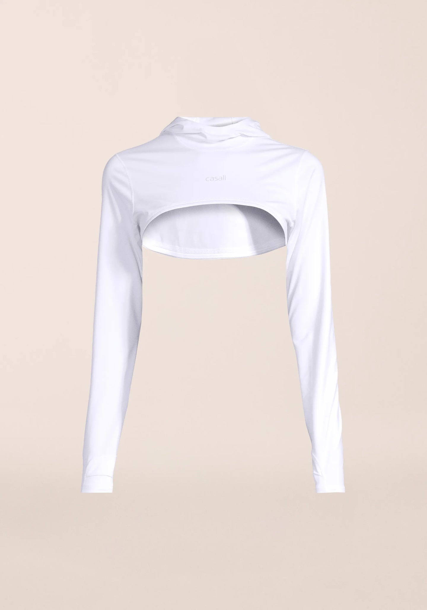 Neat Cropped Pony Tail Hood - White