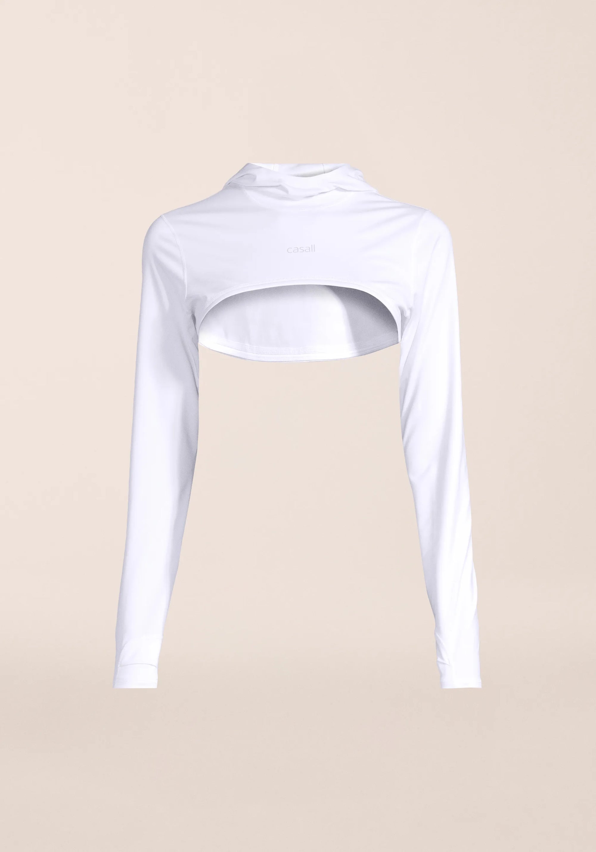 Neat Cropped Pony Tail Hood - White