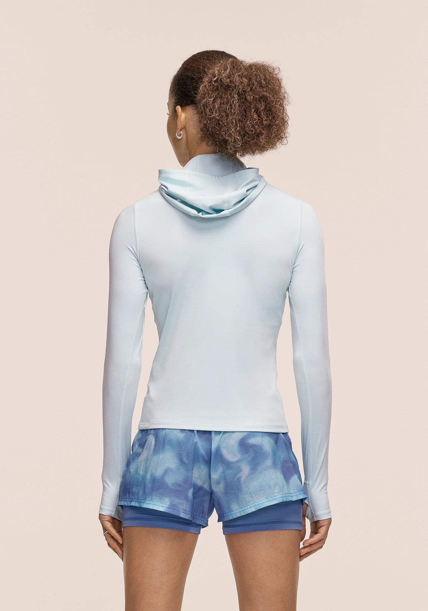 Neat Long Sleeve Hood - Aqua Glow
