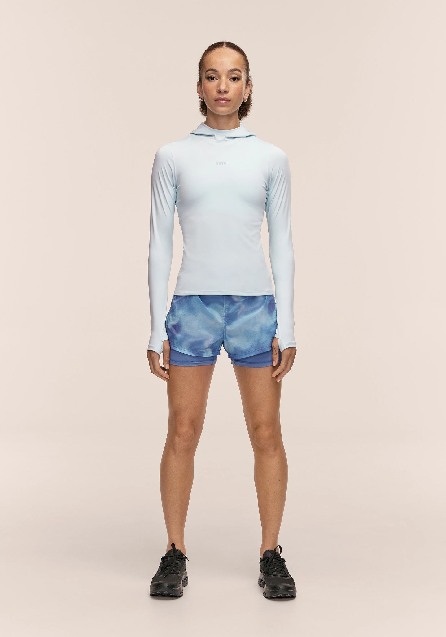 Neat Long Sleeve Hood - Aqua Glow