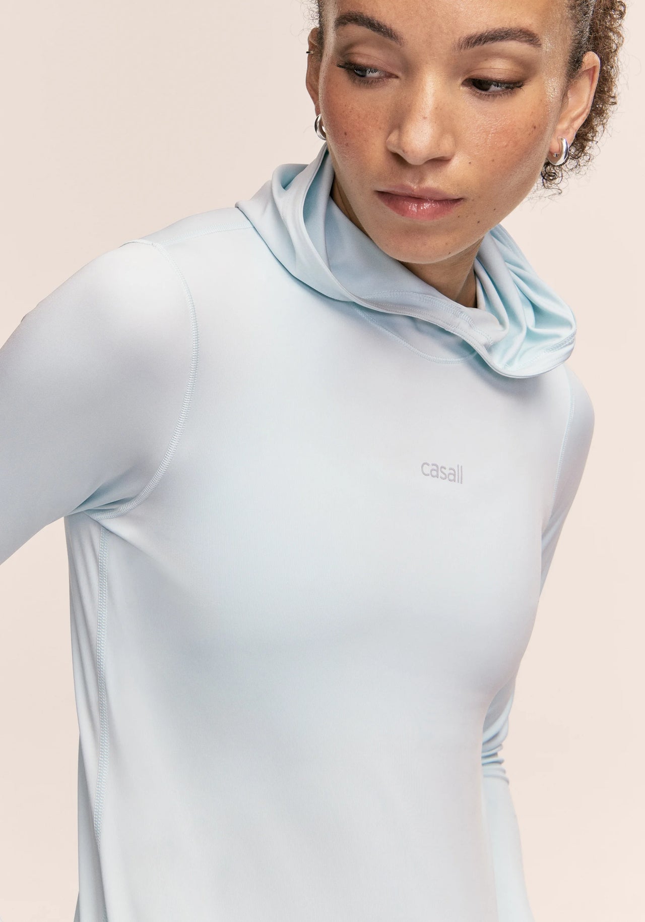 Neat Long Sleeve Hood - Aqua Glow