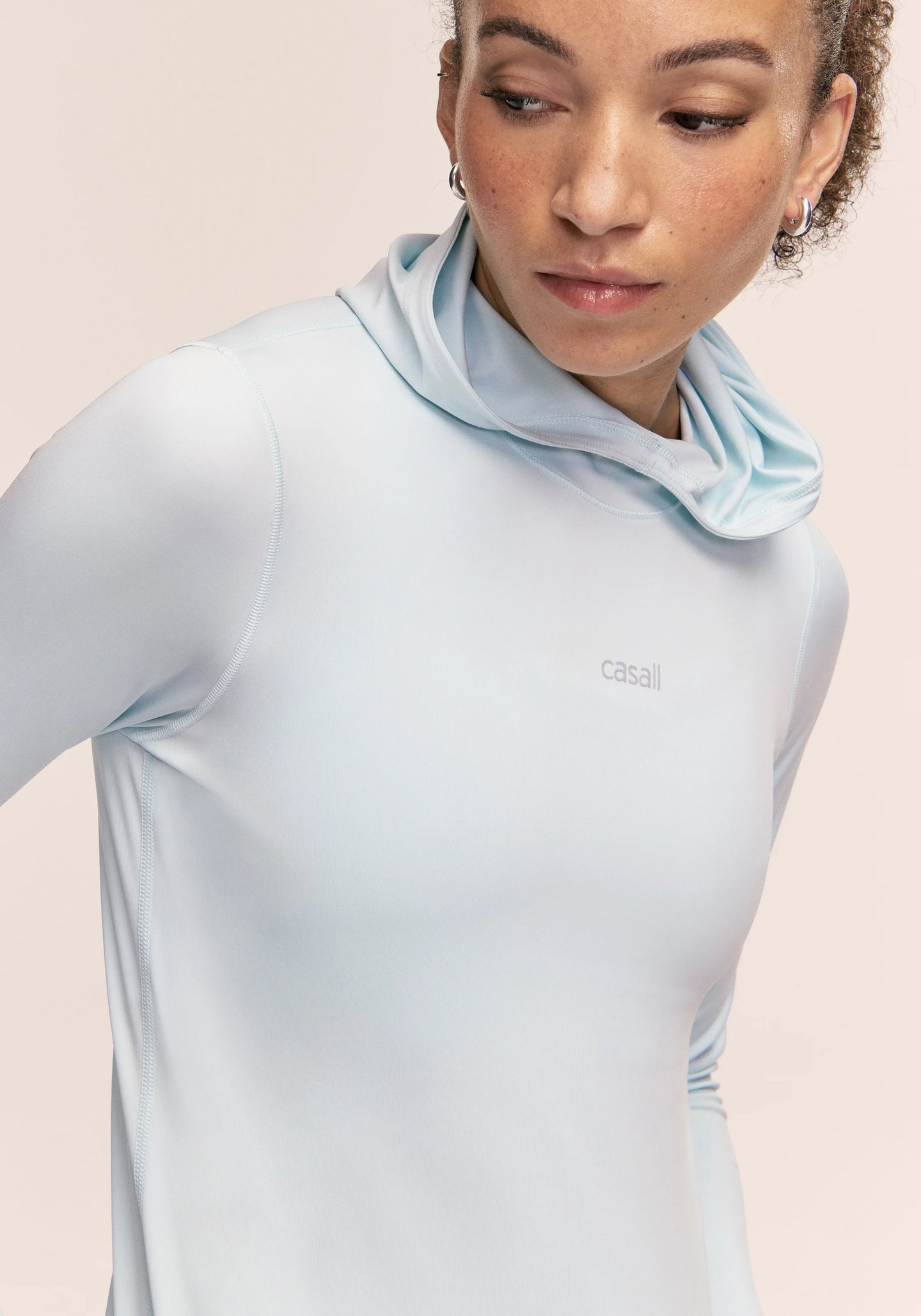 Neat Long Sleeve Hood - Aqua Glow