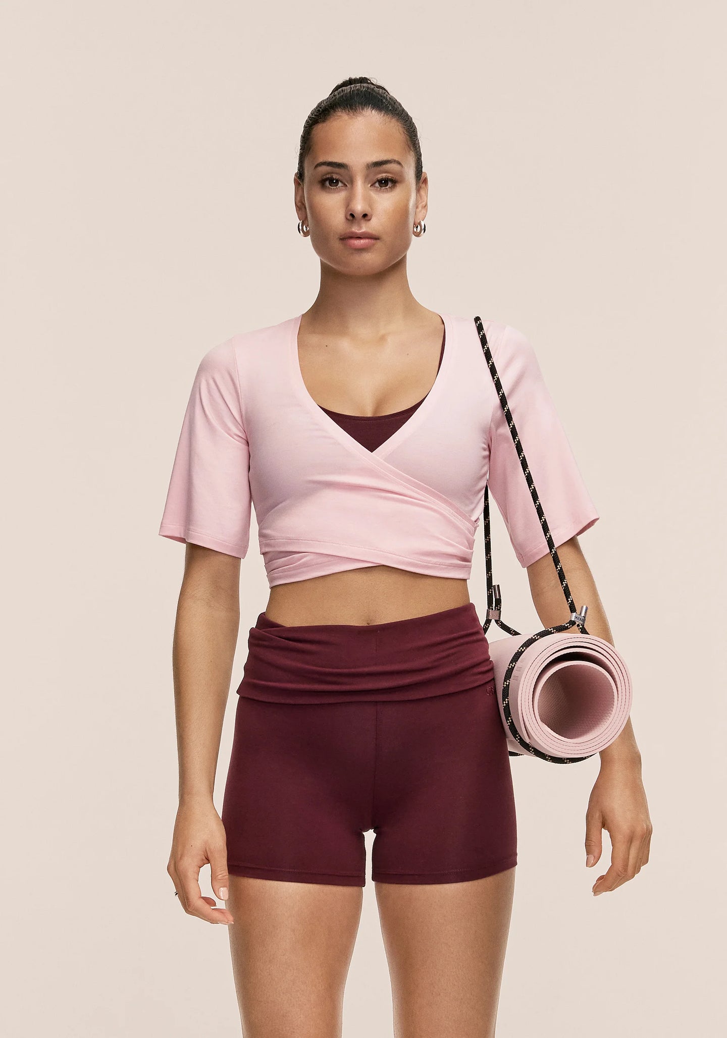 Delight Cropped Wrap Top - Lush Pink