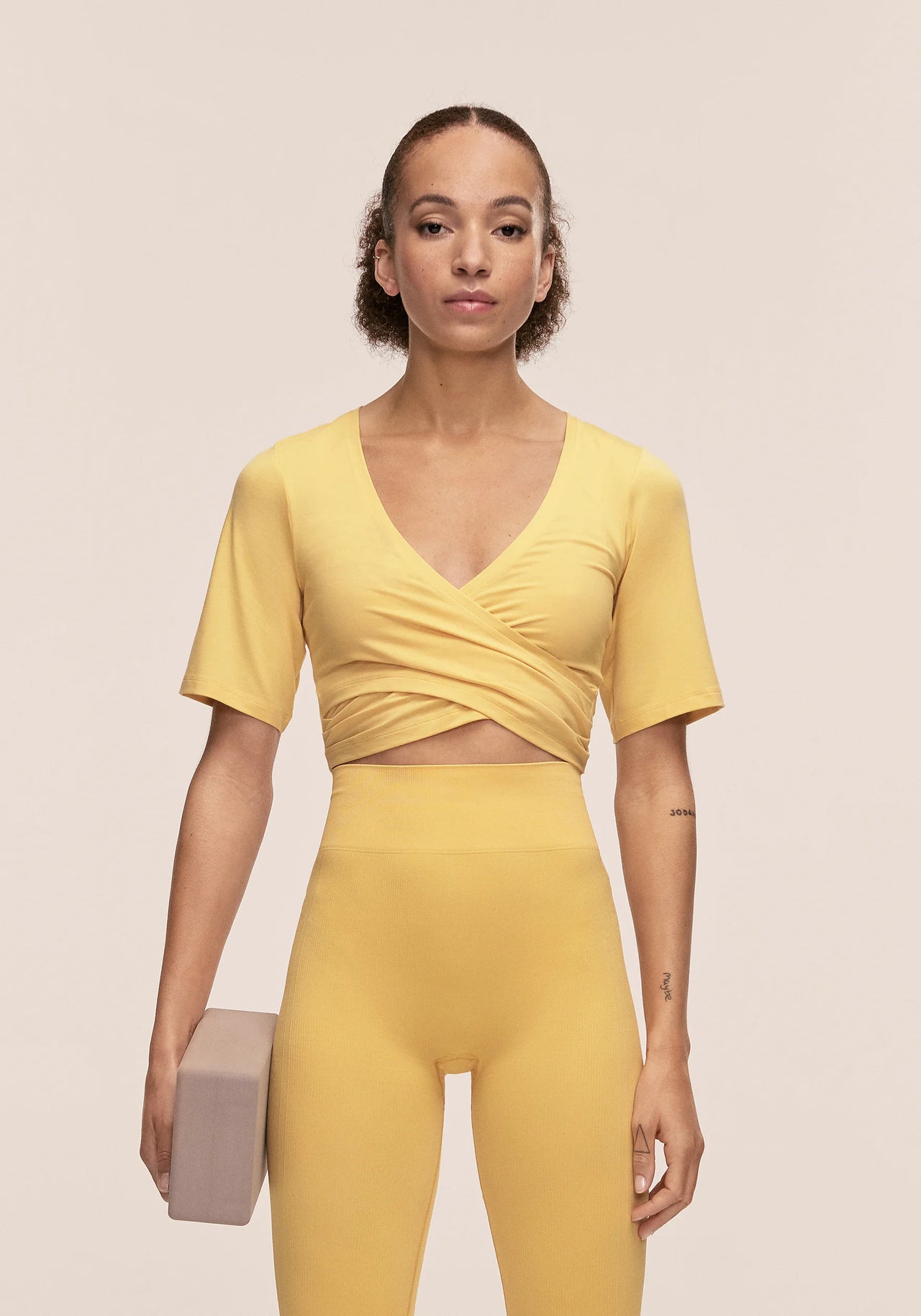 Delight Cropped Wrap Top - Soul Yellow