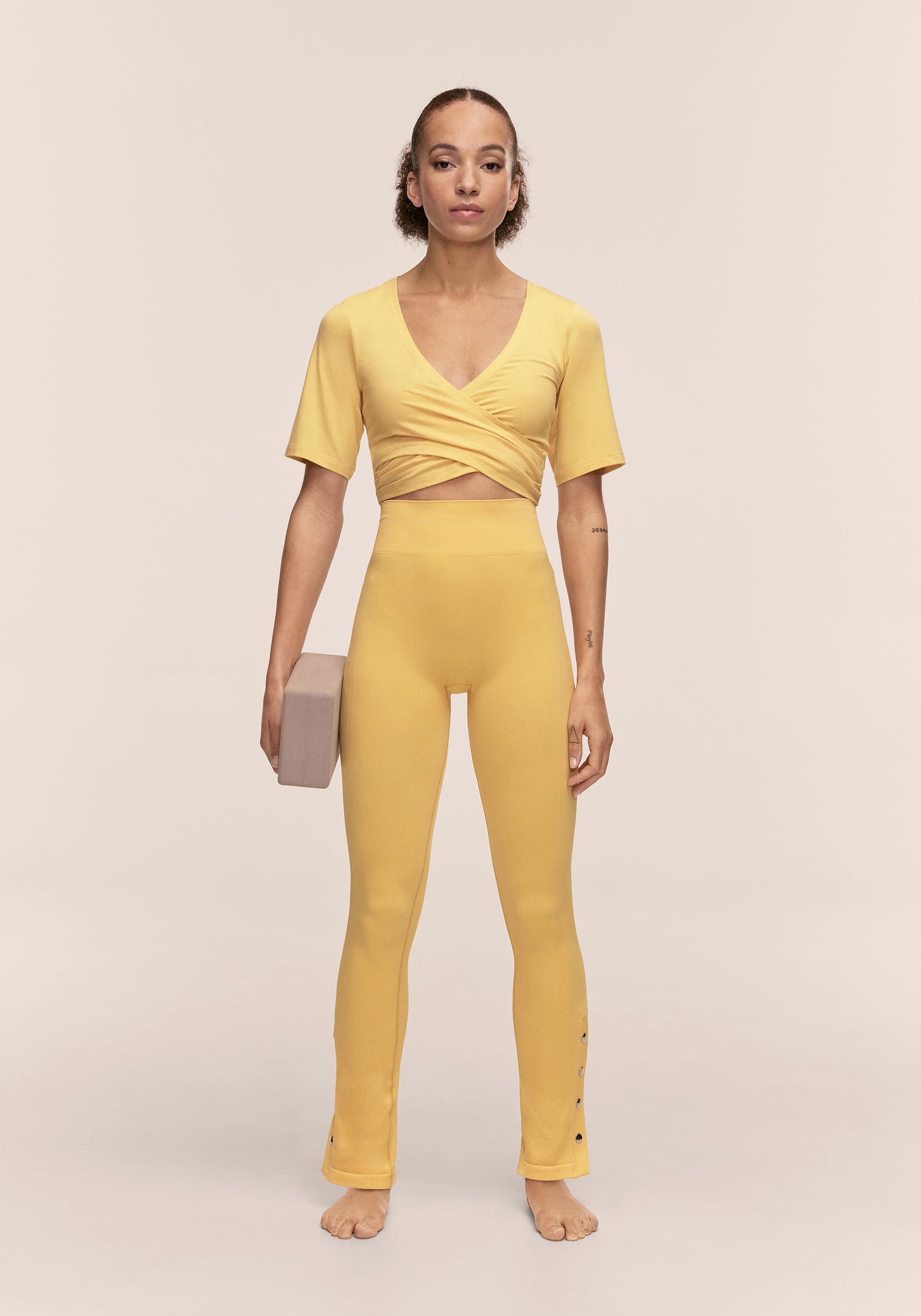 Seamless Rib Slit Pants - Online Exclusive - Soul Yellow