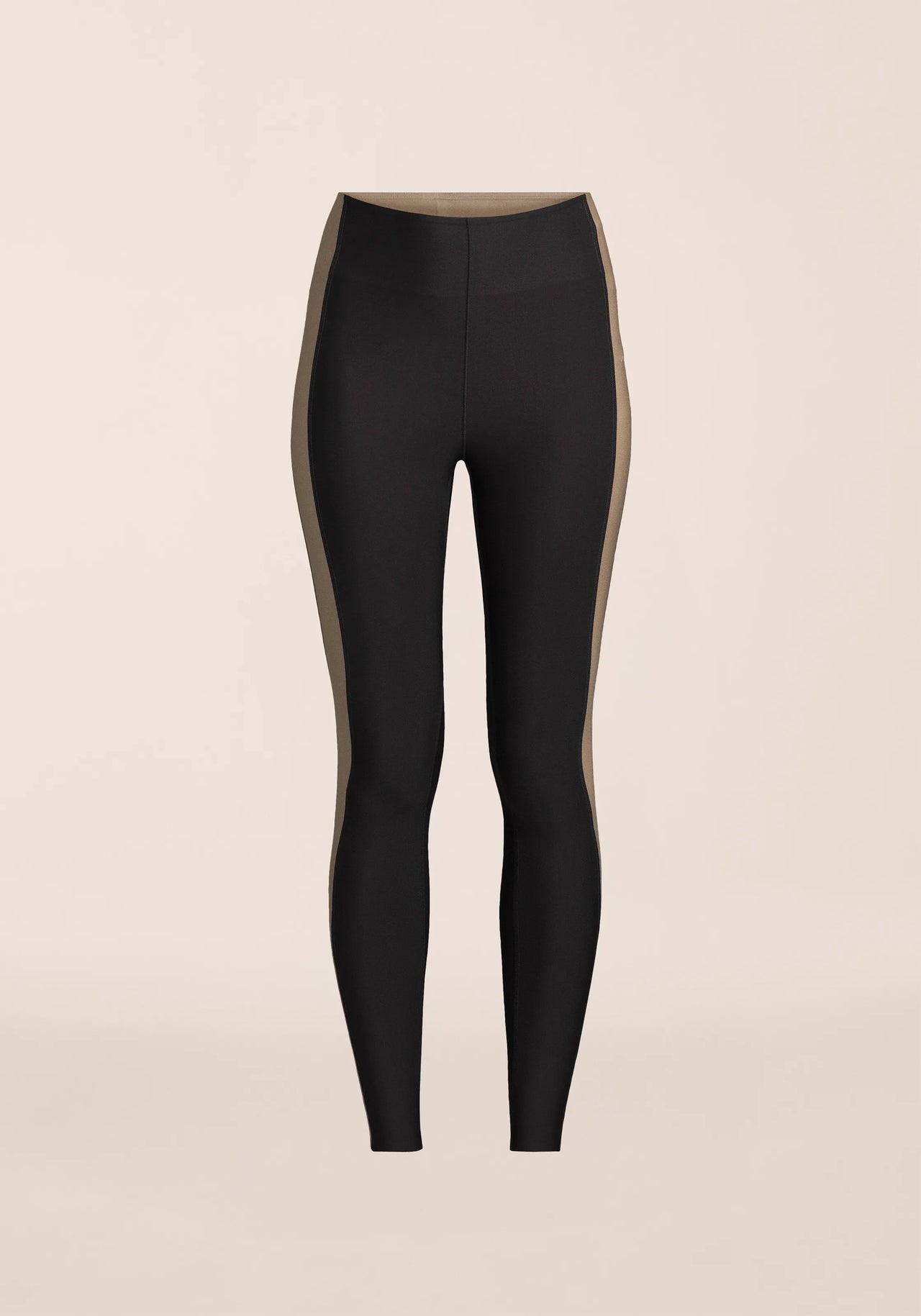 Shaped Block High Waist Tights - Black