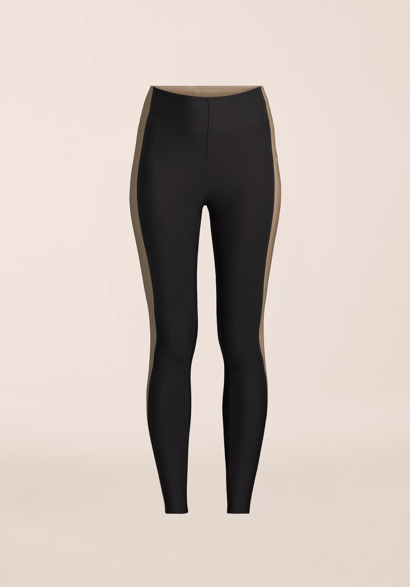 Shaped Block High Waist Tights - Black